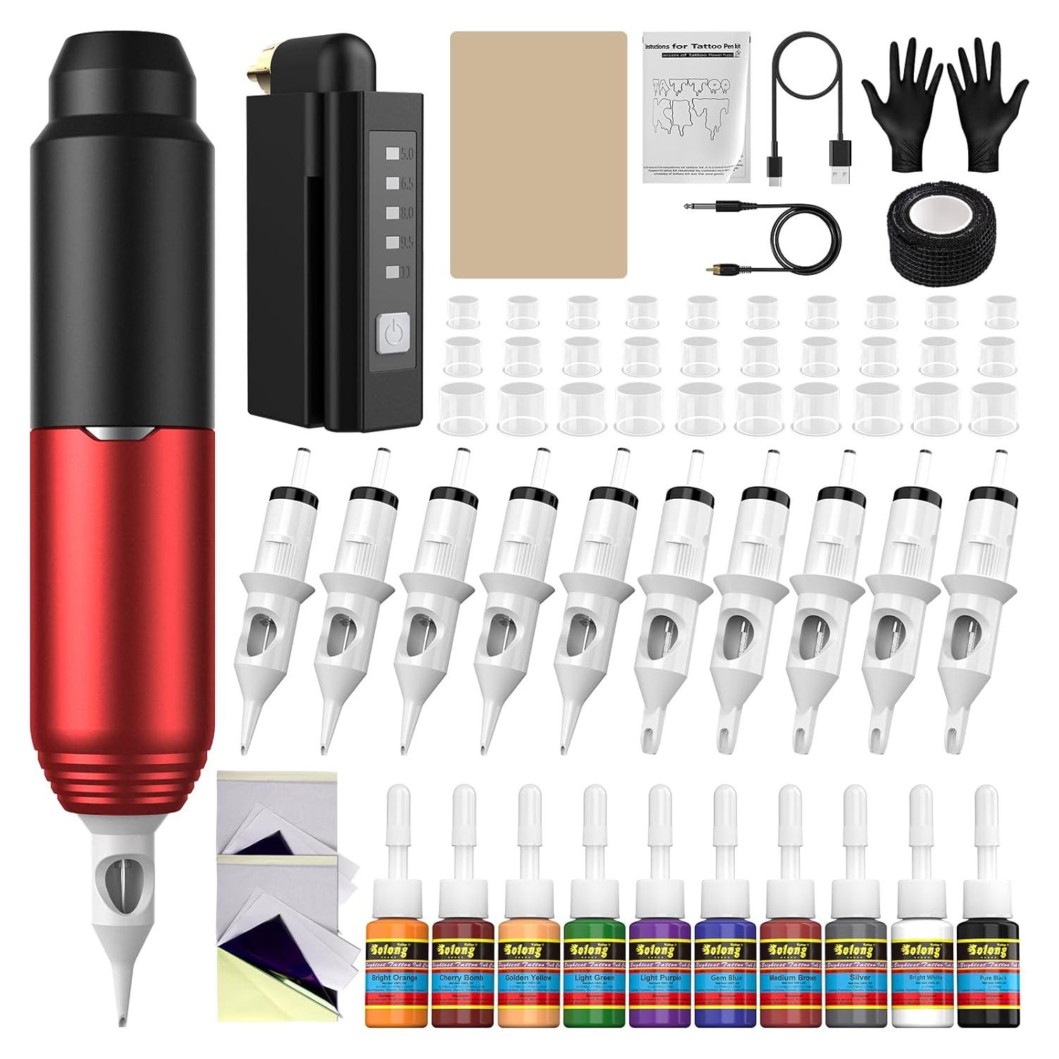 Kit de Tatuaje Inalámbrico Nazzor con Bolígrafos y Batería 1500mAh