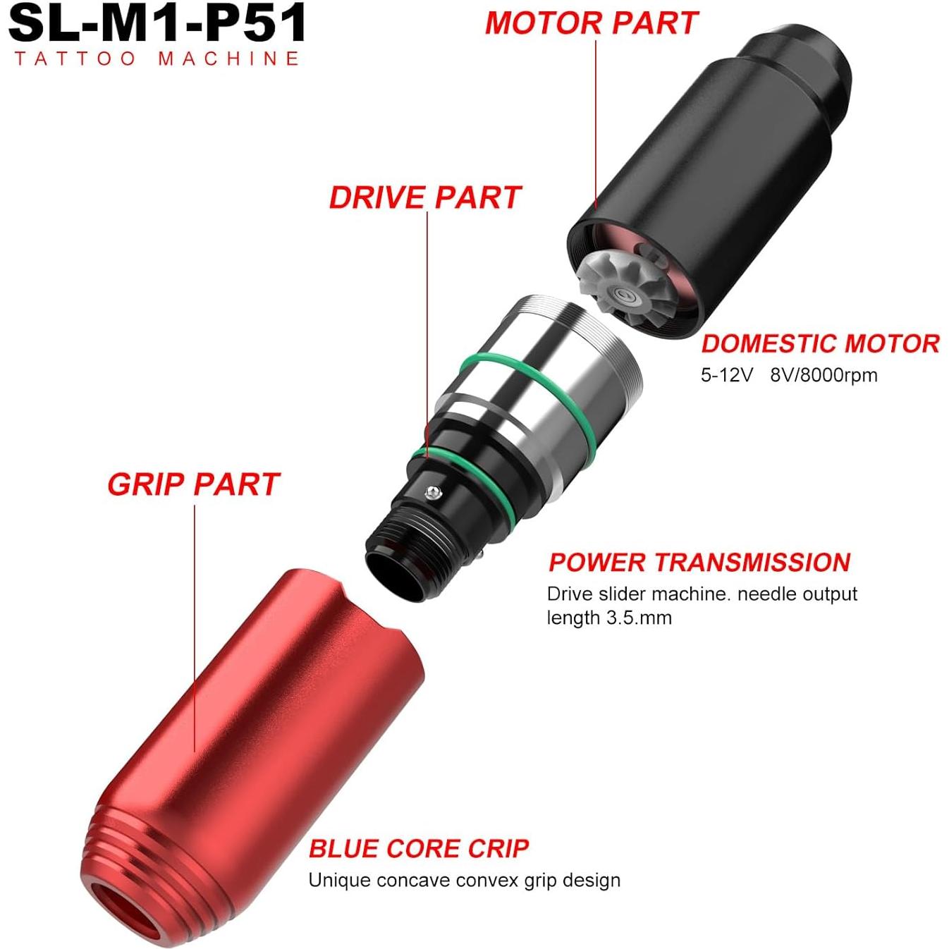 Kit de Tatuaje Inalámbrico Nazzor con Bolígrafos y Batería 1500mAh