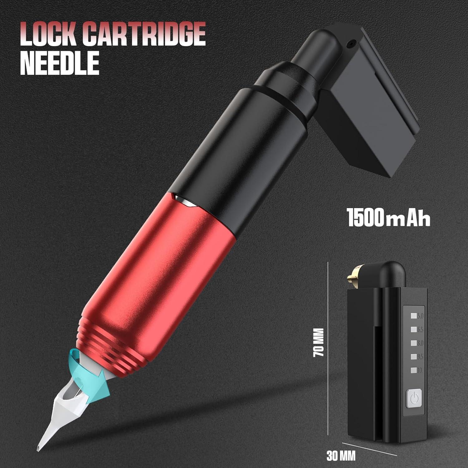 Kit de Tatuaje Inalámbrico Nazzor con Bolígrafos y Batería 1500mAh