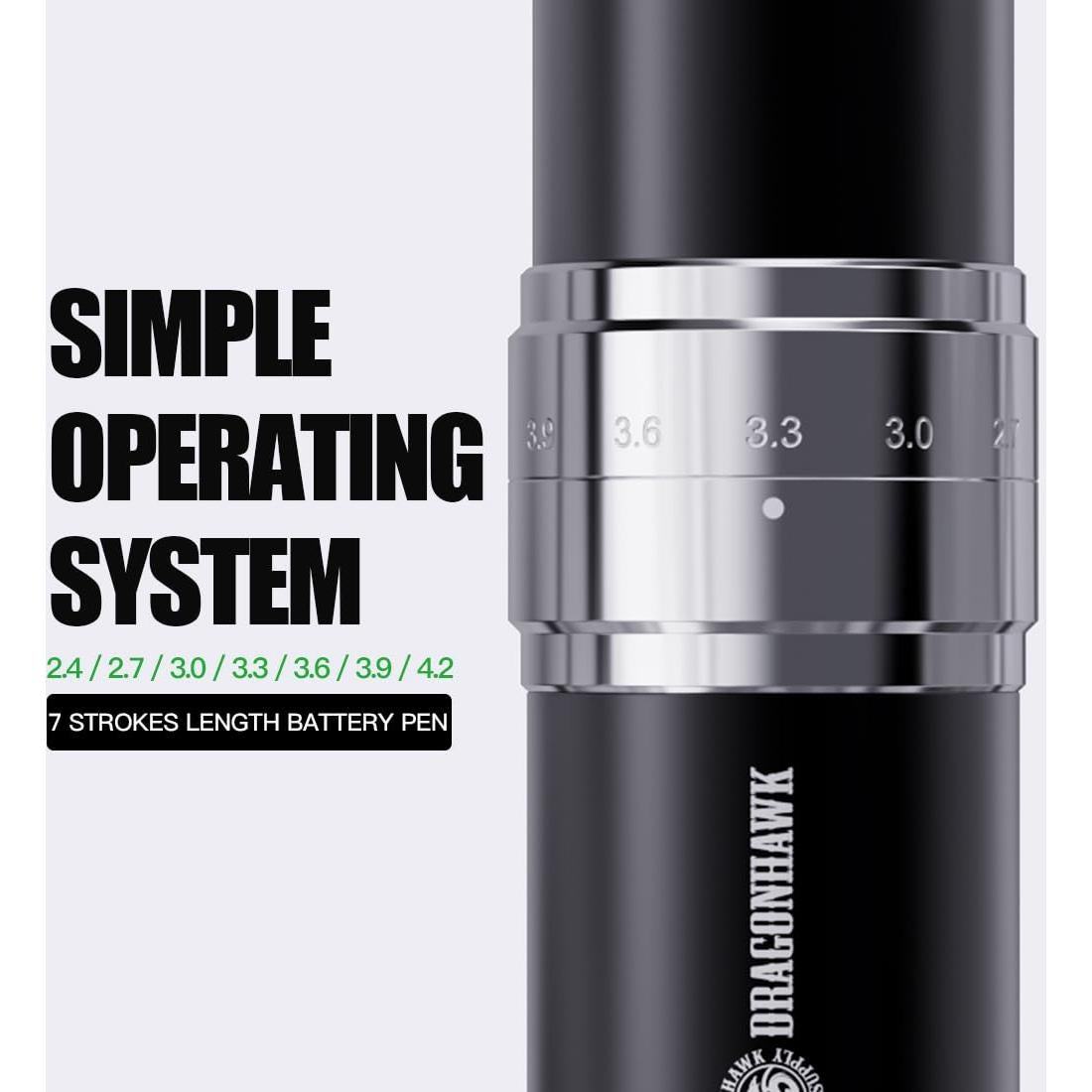 Kit de Tatuaje Inalámbrico Dragonhawk con 2 Baterías y Agujas