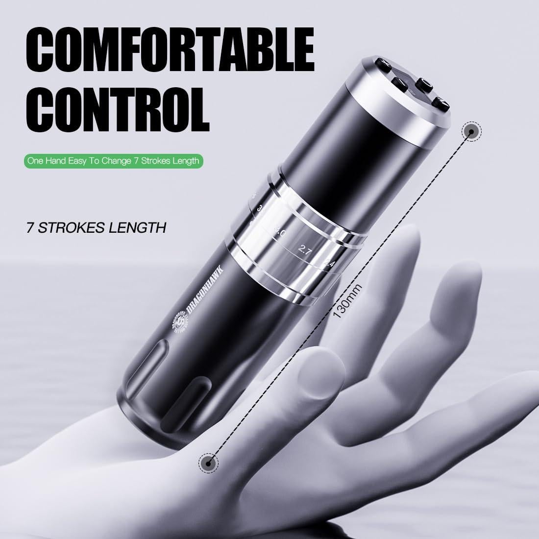 Kit de Tatuaje Inalámbrico Dragonhawk con 2 Baterías y Agujas