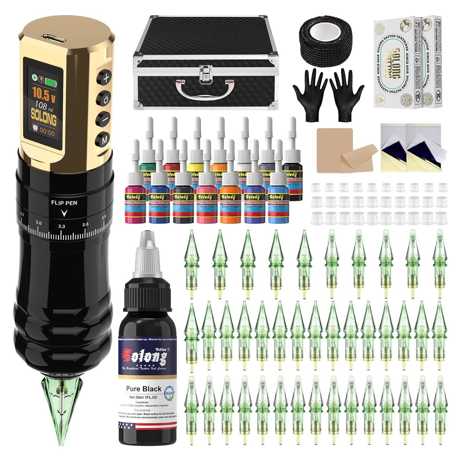 Kit de Tatuaje Profesional con Pantalla LED y 40 Agujas