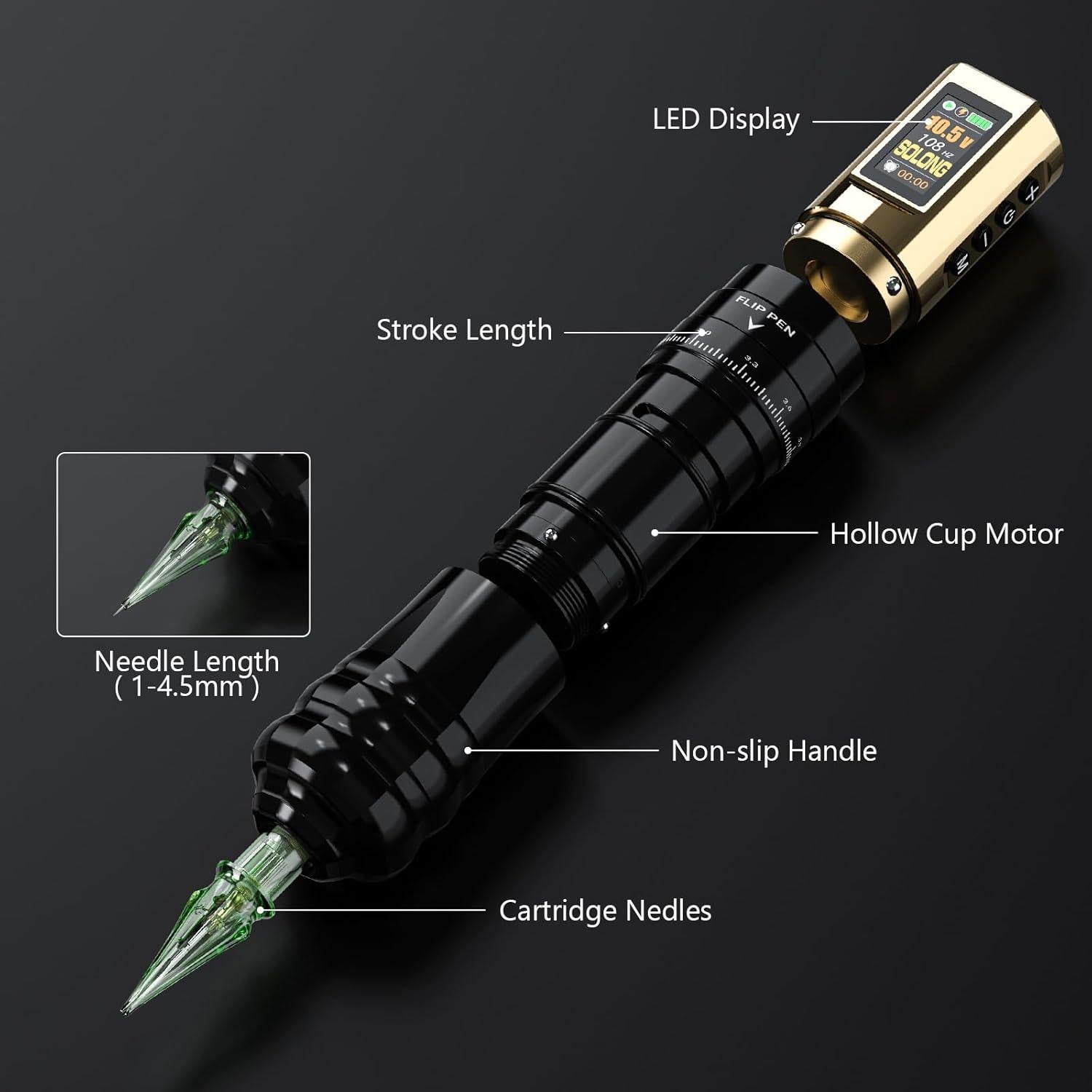 Kit de Tatuaje Profesional con Pantalla LED y 40 Agujas