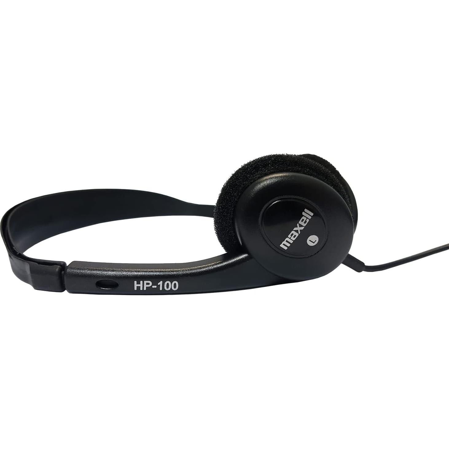 Auriculares con Diadema Maxell HP100 1.22m Negro con Micrófono