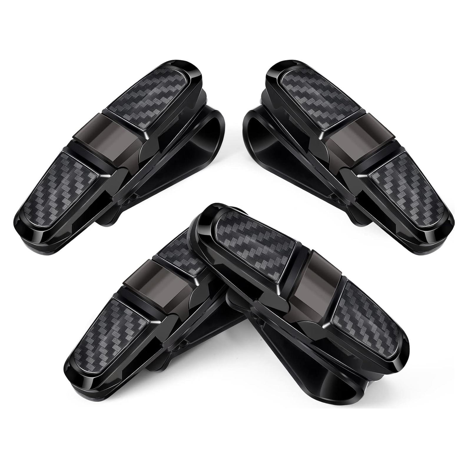 Soportes de Gafas para Coche Boao 4 Pcs Clip Rotacional Negro