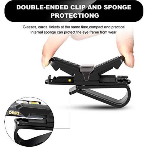 Soportes de Gafas para Coche Boao 4 Pcs Clip Rotacional Negro