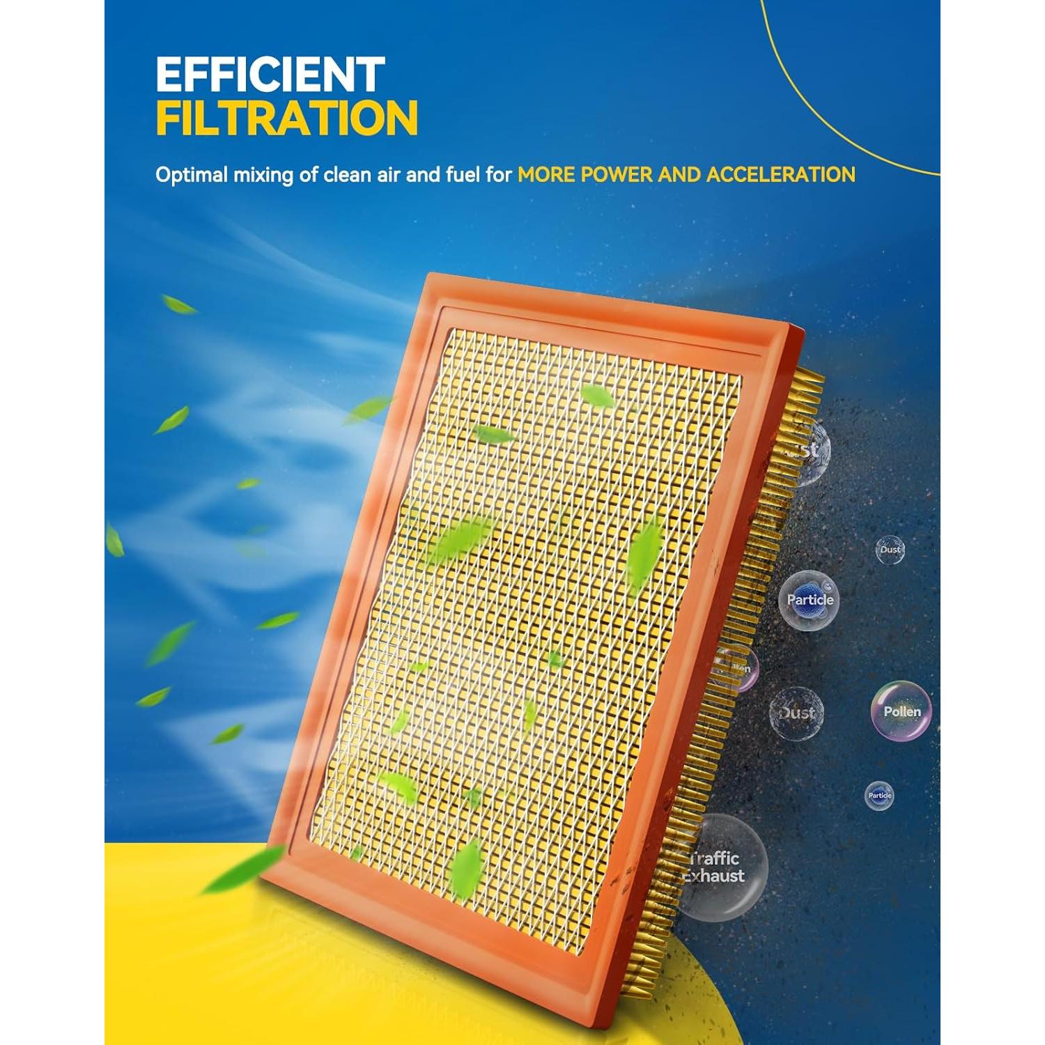 Filtro de aire del motor PHILTOP CA7421 para Chevrolet y GMC