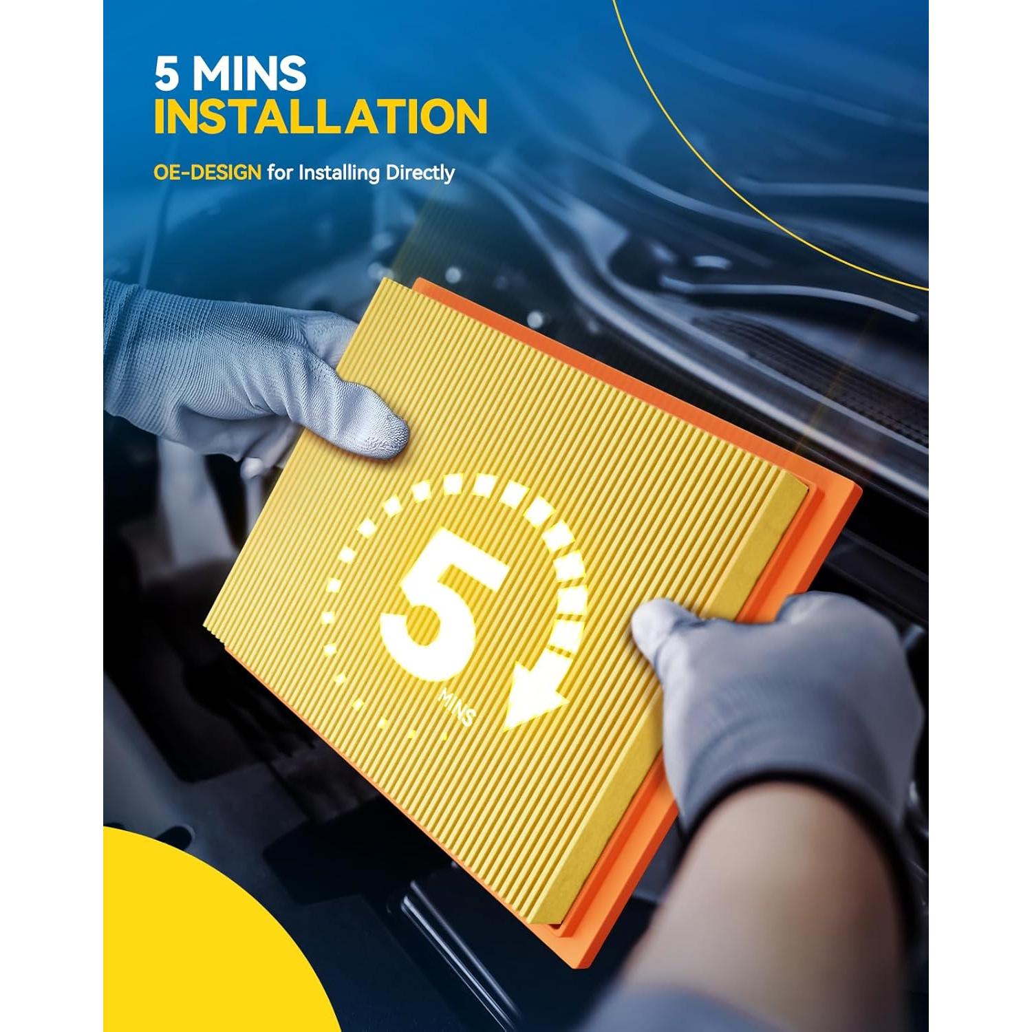 Filtro de aire del motor PHILTOP CA7421 para Chevrolet y GMC