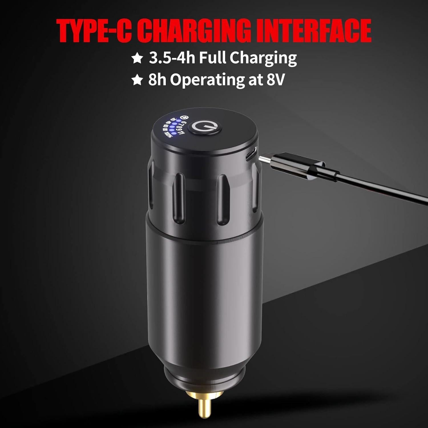 Kit de Tatuaje Inalámbrico POSEIDON con 40 Agujas y Batería