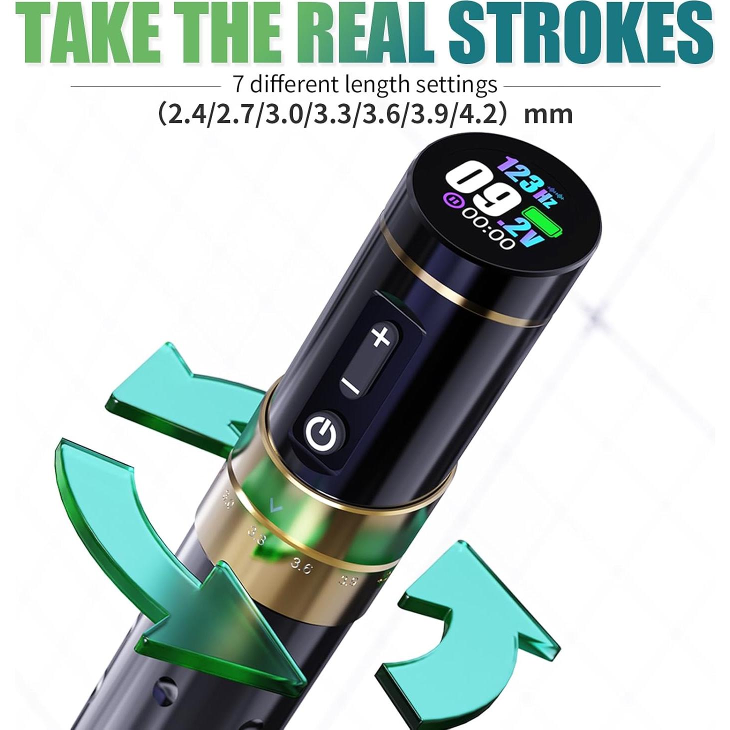 Máquina de Tatuaje Mast Flip3 Inalámbrica 7 Longitudes Ajustables