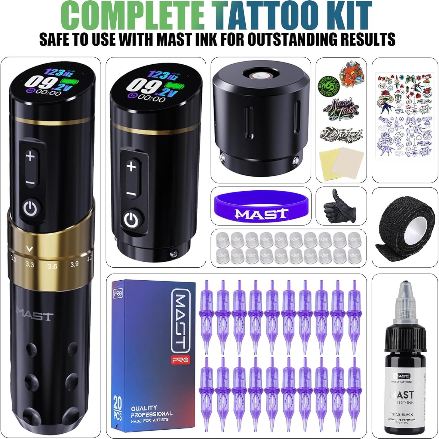 Máquina de Tatuaje Mast Flip3 Inalámbrica 7 Longitudes Ajustables