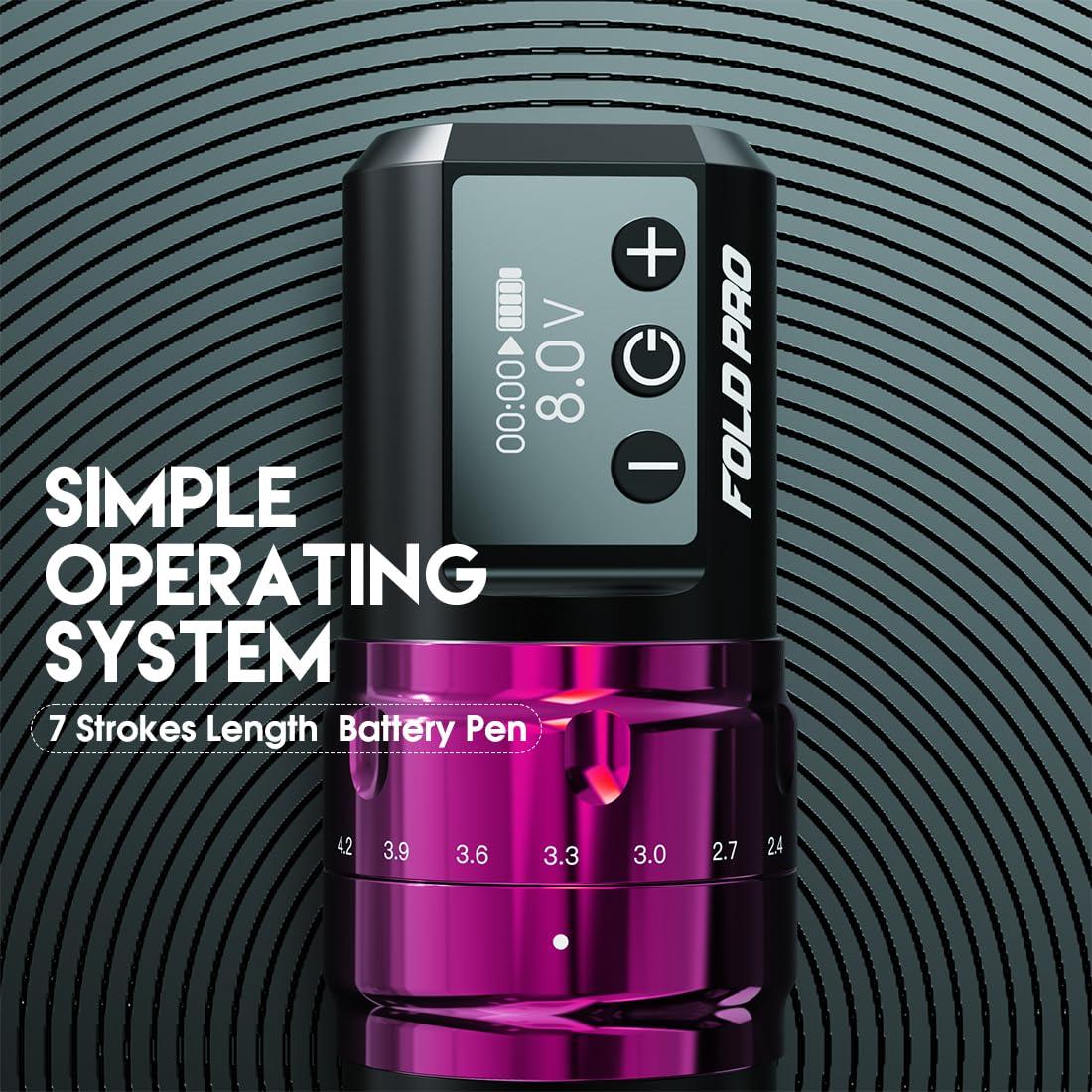 Máquina de Tatuaje Mast Fold Pro Sin Cable Rosa