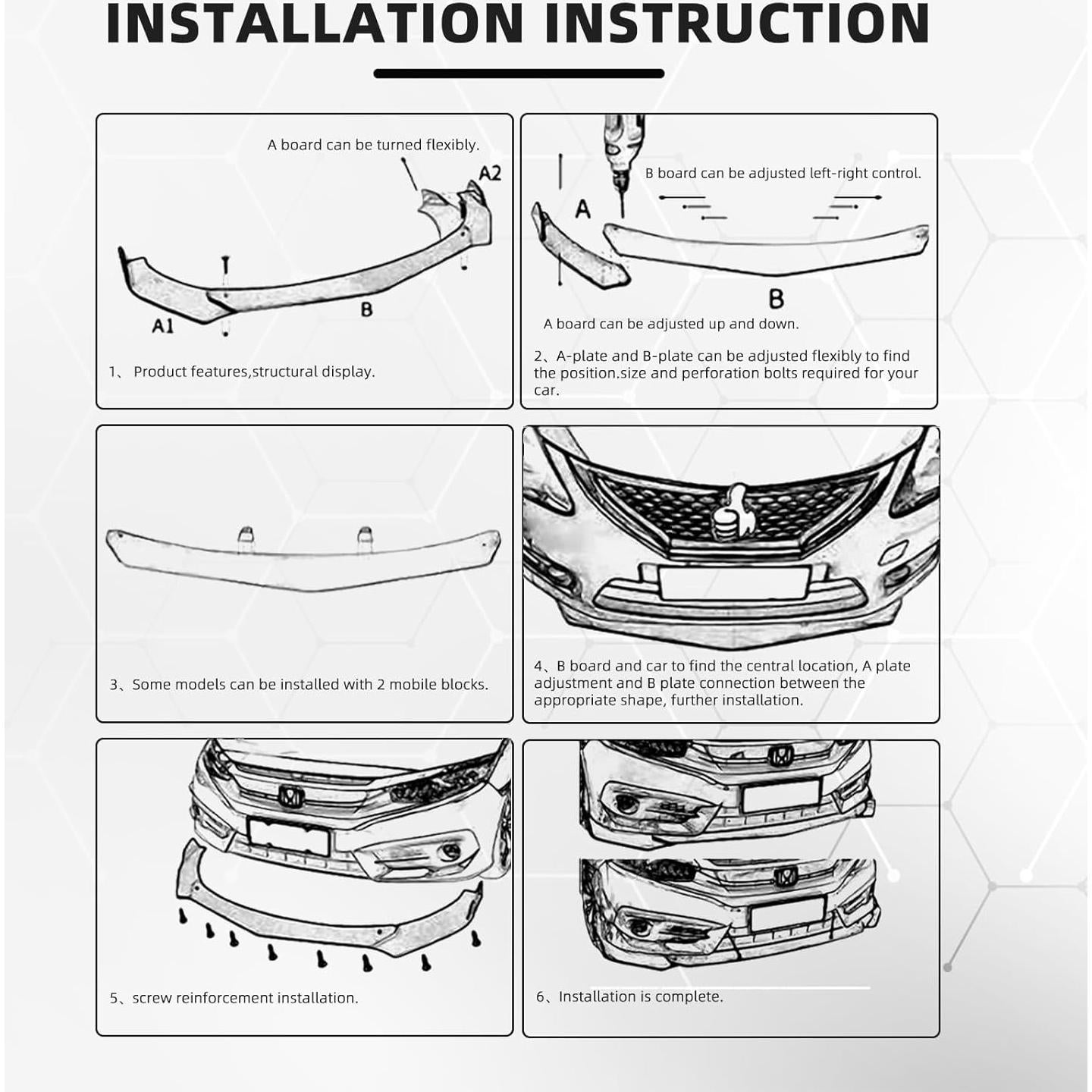 Labio Frontal Universal DEERMOTO con Varillas Divisoras Ajustable