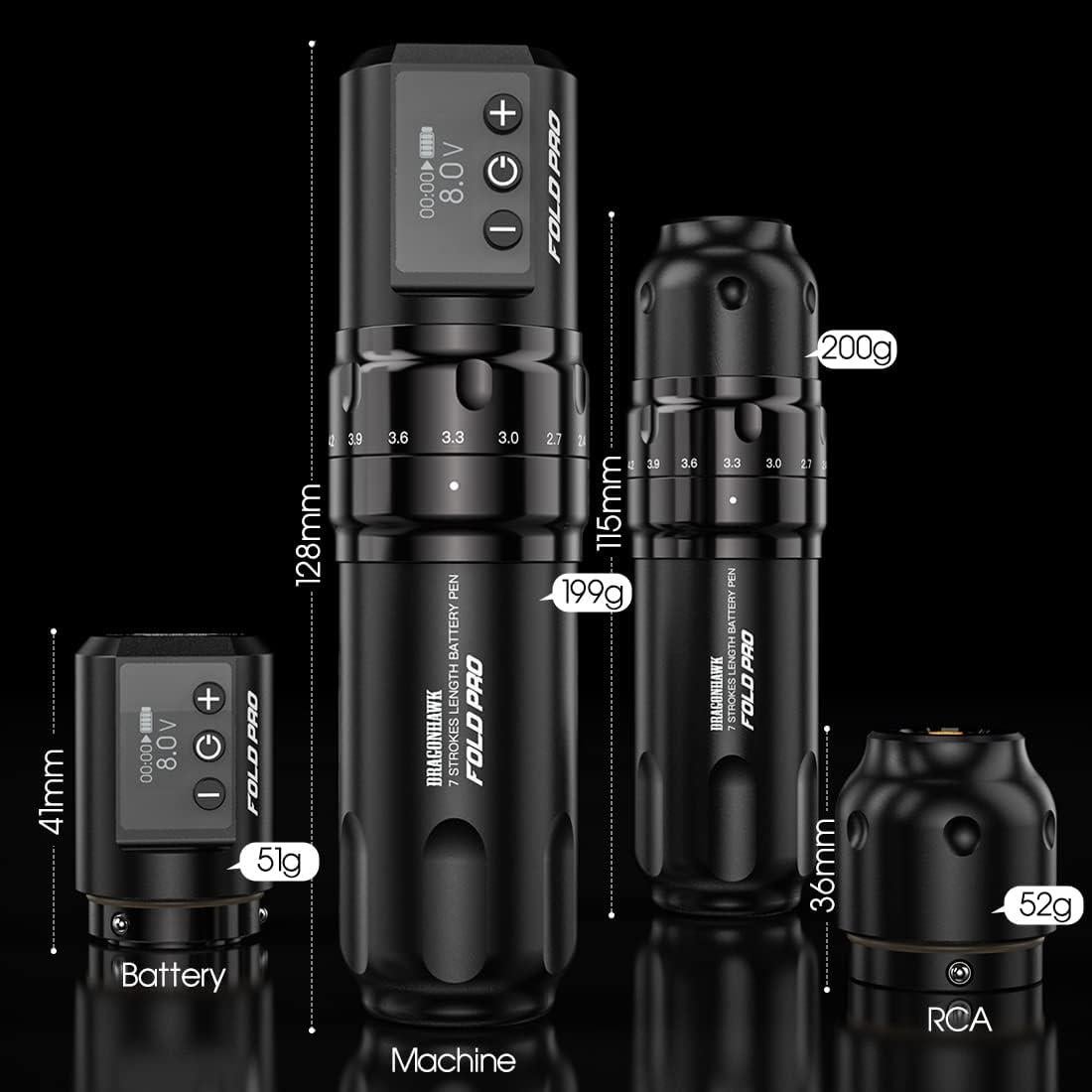 Máquina de Tatuaje Mast Fold Pro Inalámbrica con 2 Baterías