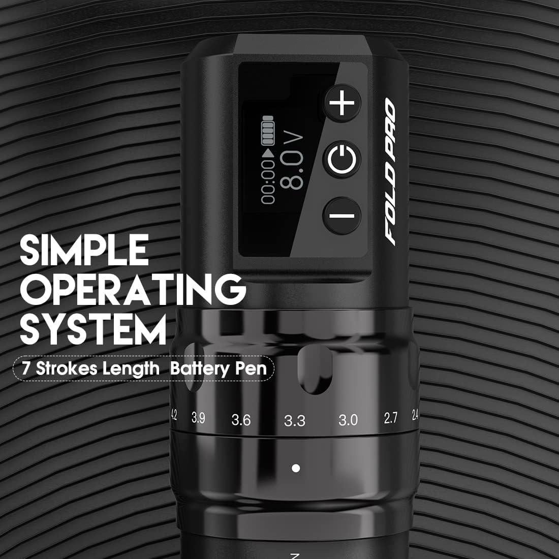 Máquina de Tatuaje Mast Fold Pro Inalámbrica con 2 Baterías