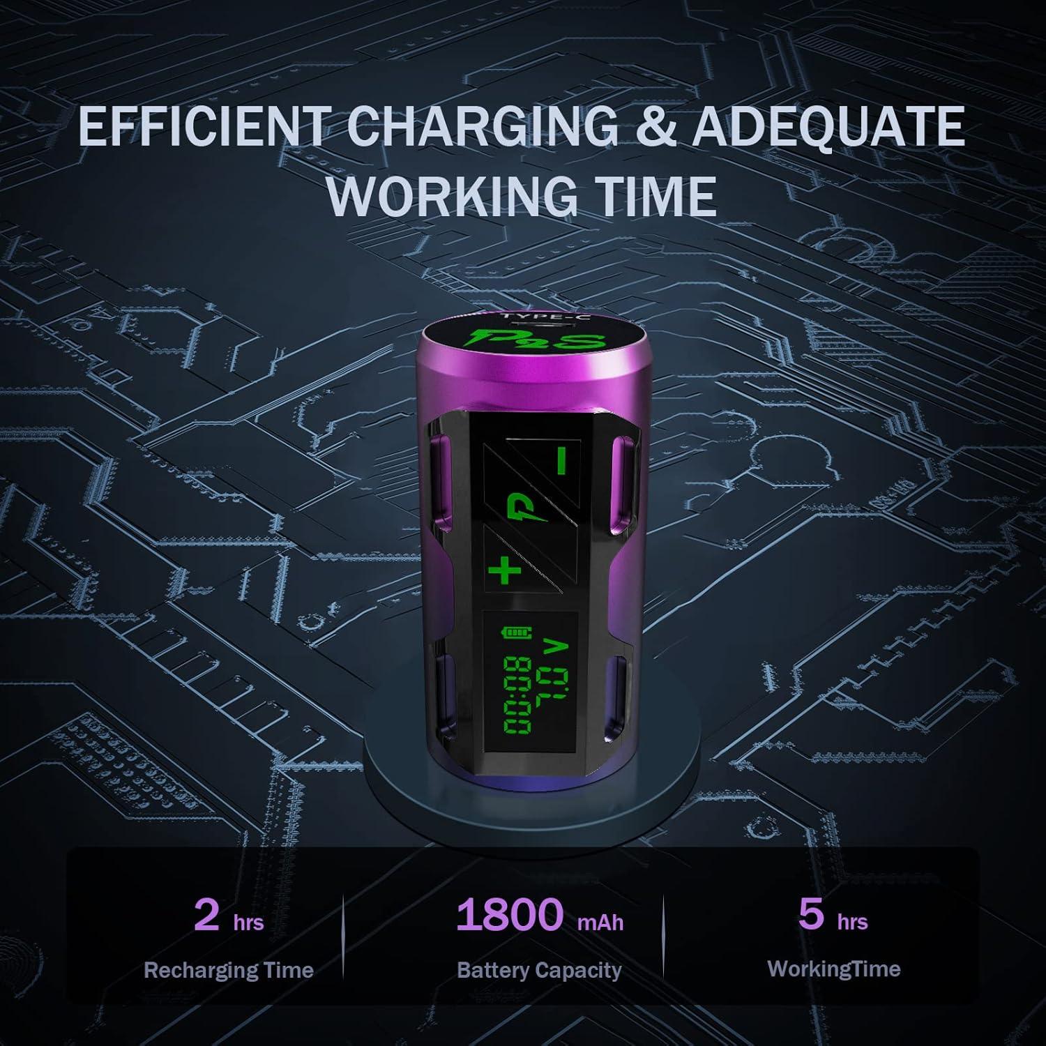 Kit de Tatuaje EZ P2S Inalámbrico con 20 Agujas y 8 Tintas