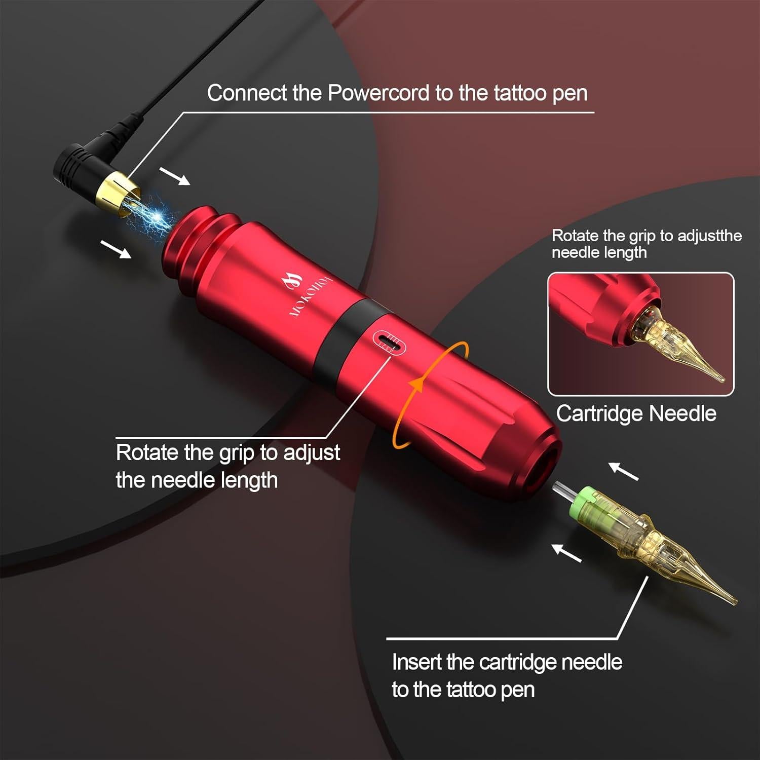 Kit de Tatuaje MOKOHOA para Principiantes - Rojo