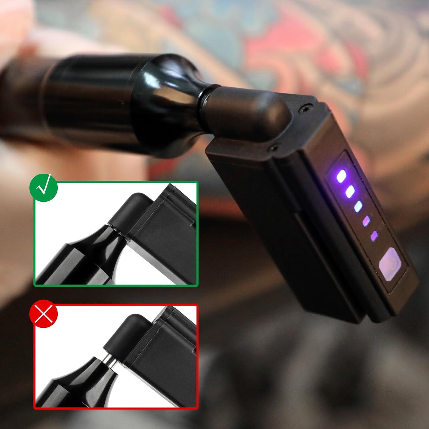 Kit de Tatuaje Solong Pluma Rotativa 50 Agujas Recargable