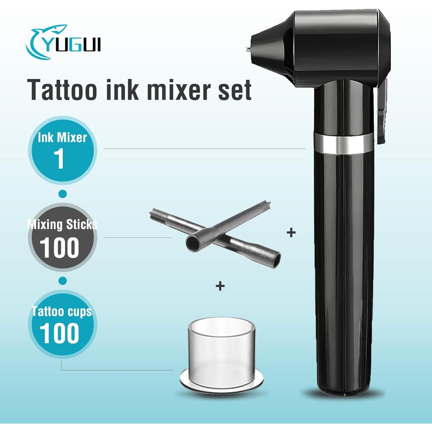 Máquina Mezcladora de Tinta Yugui con 100 Palitos y Copas