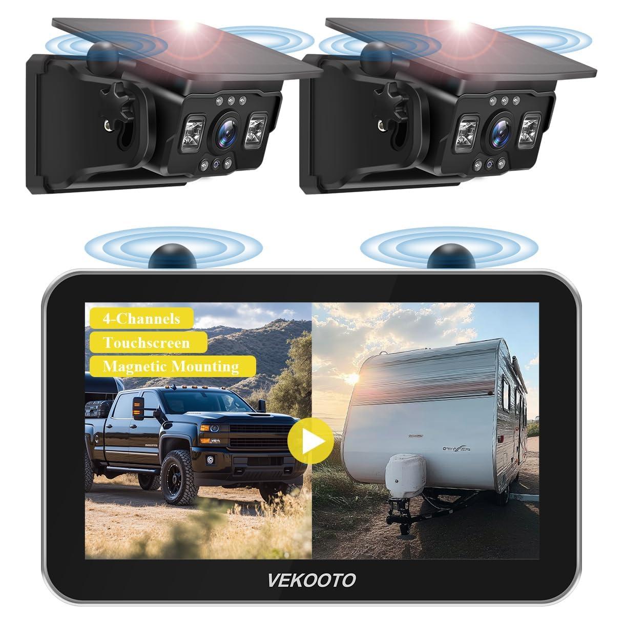 Cámara de Respaldo Inalámbrica Solar VEKOOTO VK7Pro 7" HD