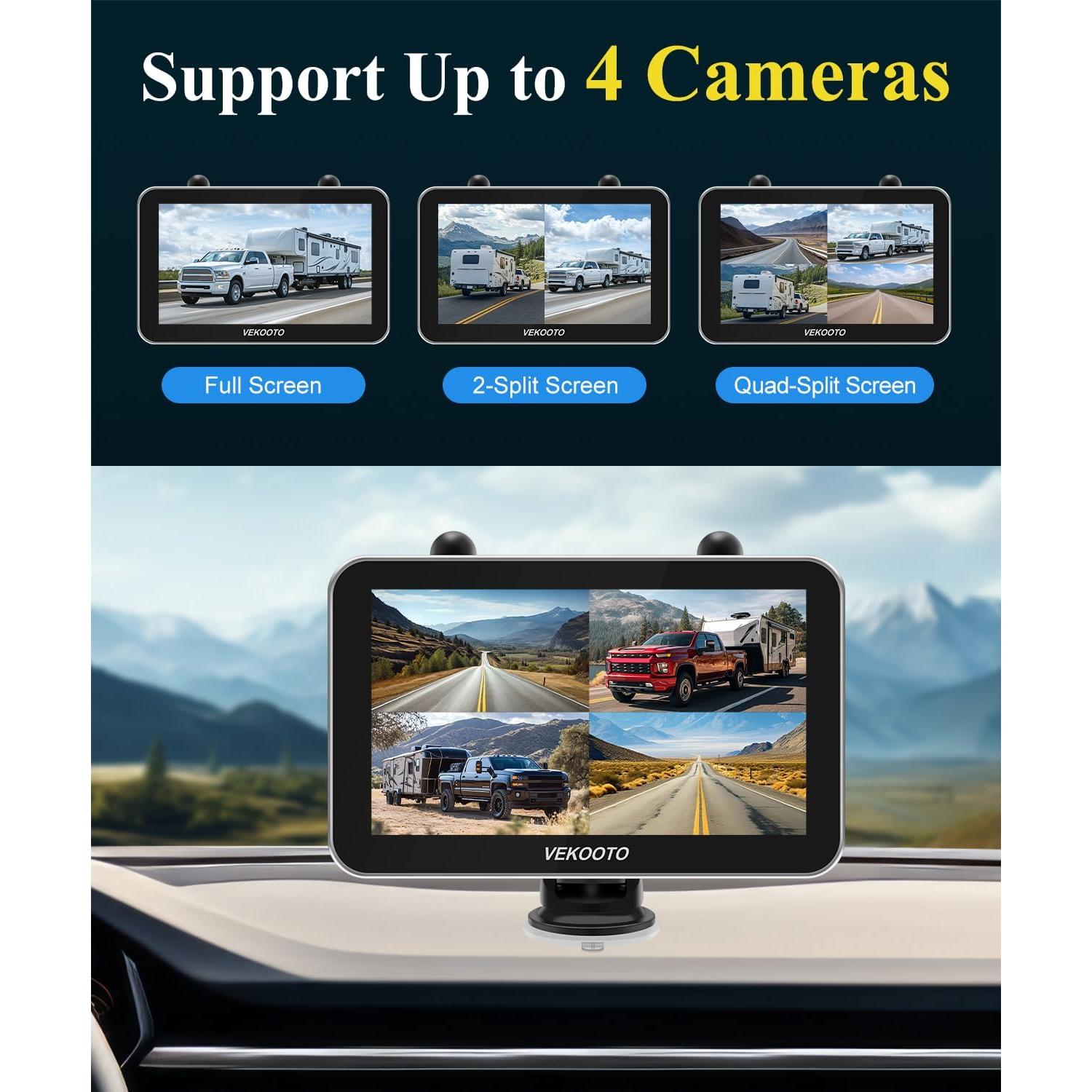 Cámara de Respaldo Inalámbrica Solar VEKOOTO VK7Pro 7" HD