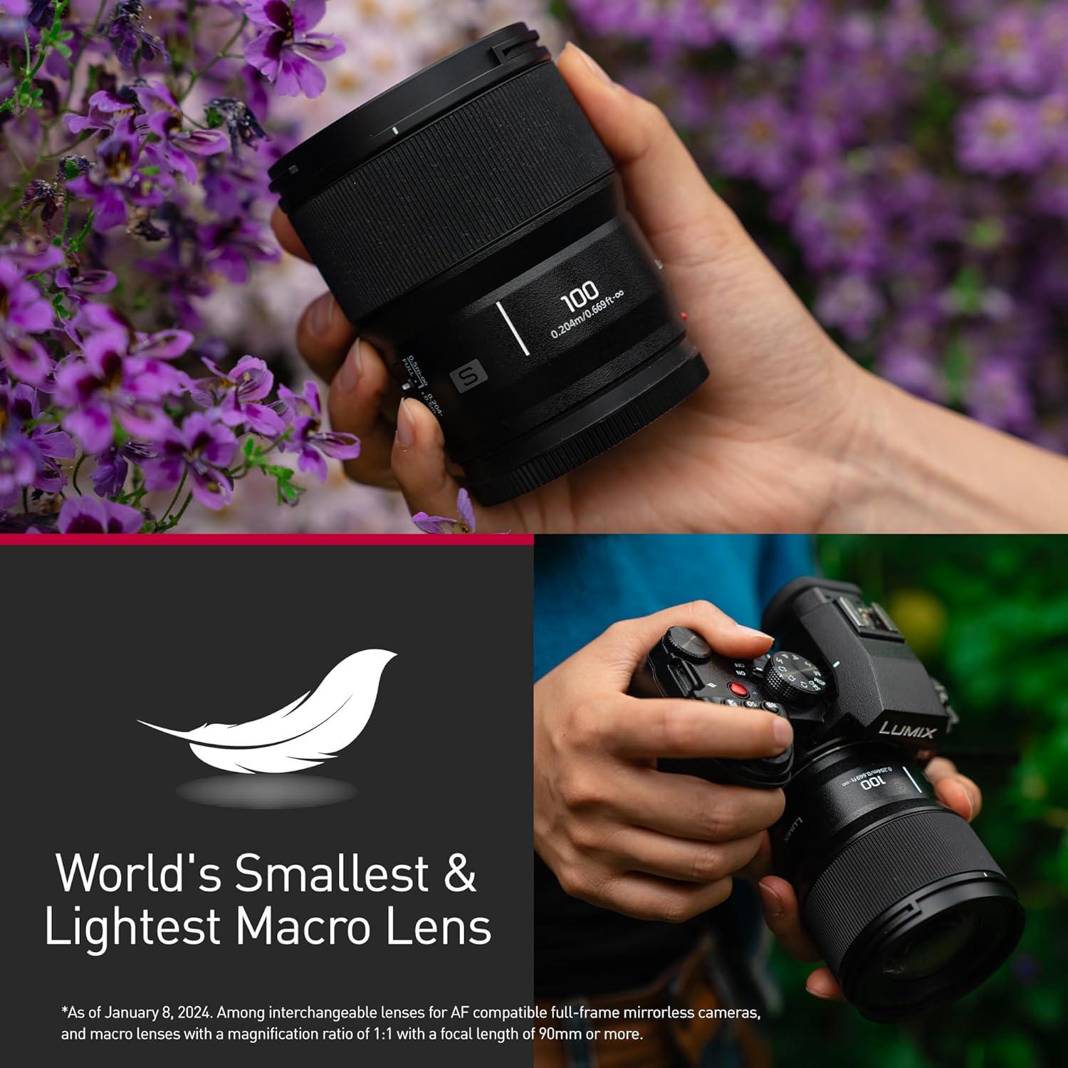 Lente Macro Panasonic LUMIX S-E100J 100mm F2.8 Full Frame