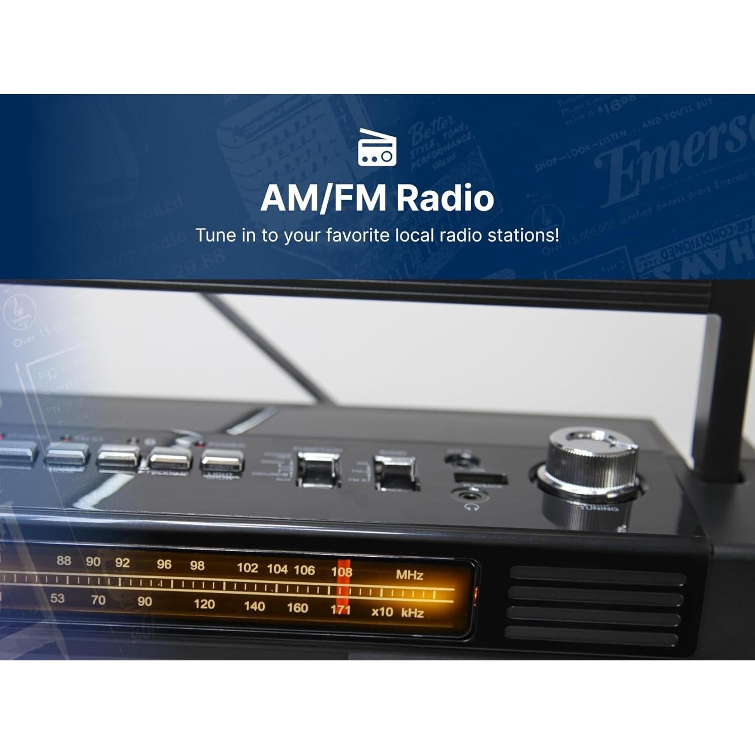 Reproductor de CD Emerson EPB-3004 con Radio y Bluetooth