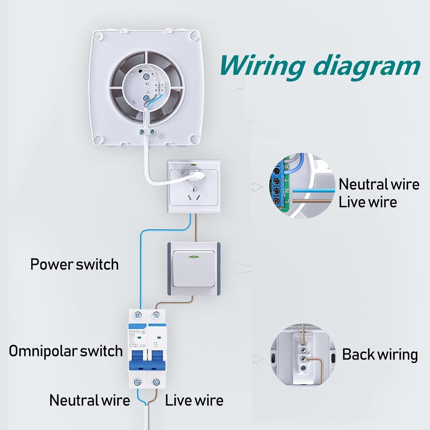 Ventilador de Escape 4" Allvent ALEF001 12W Blanco