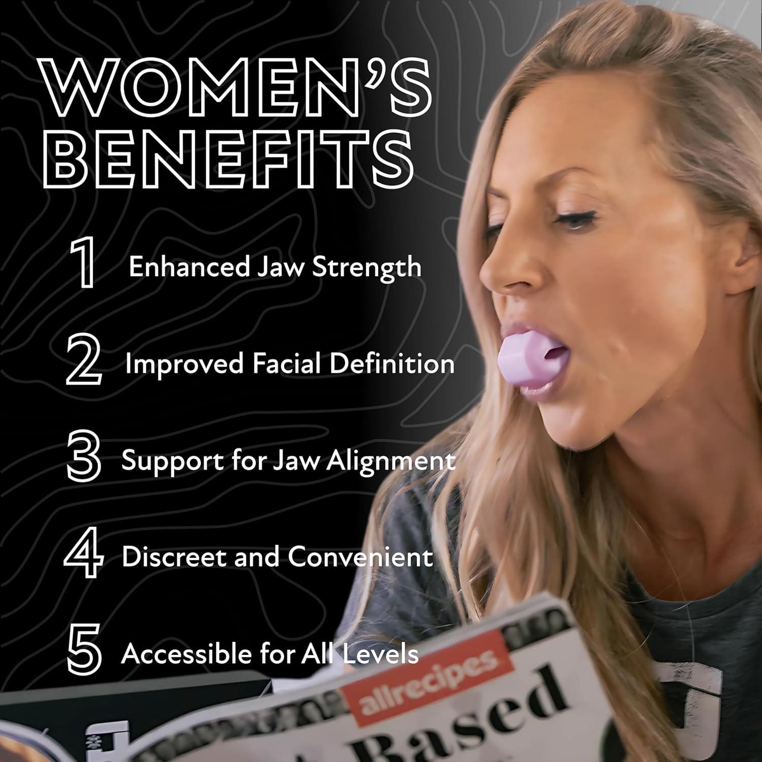 JawzrPro Ejercitador de Mandíbula Damas 2 Tonificador Facial