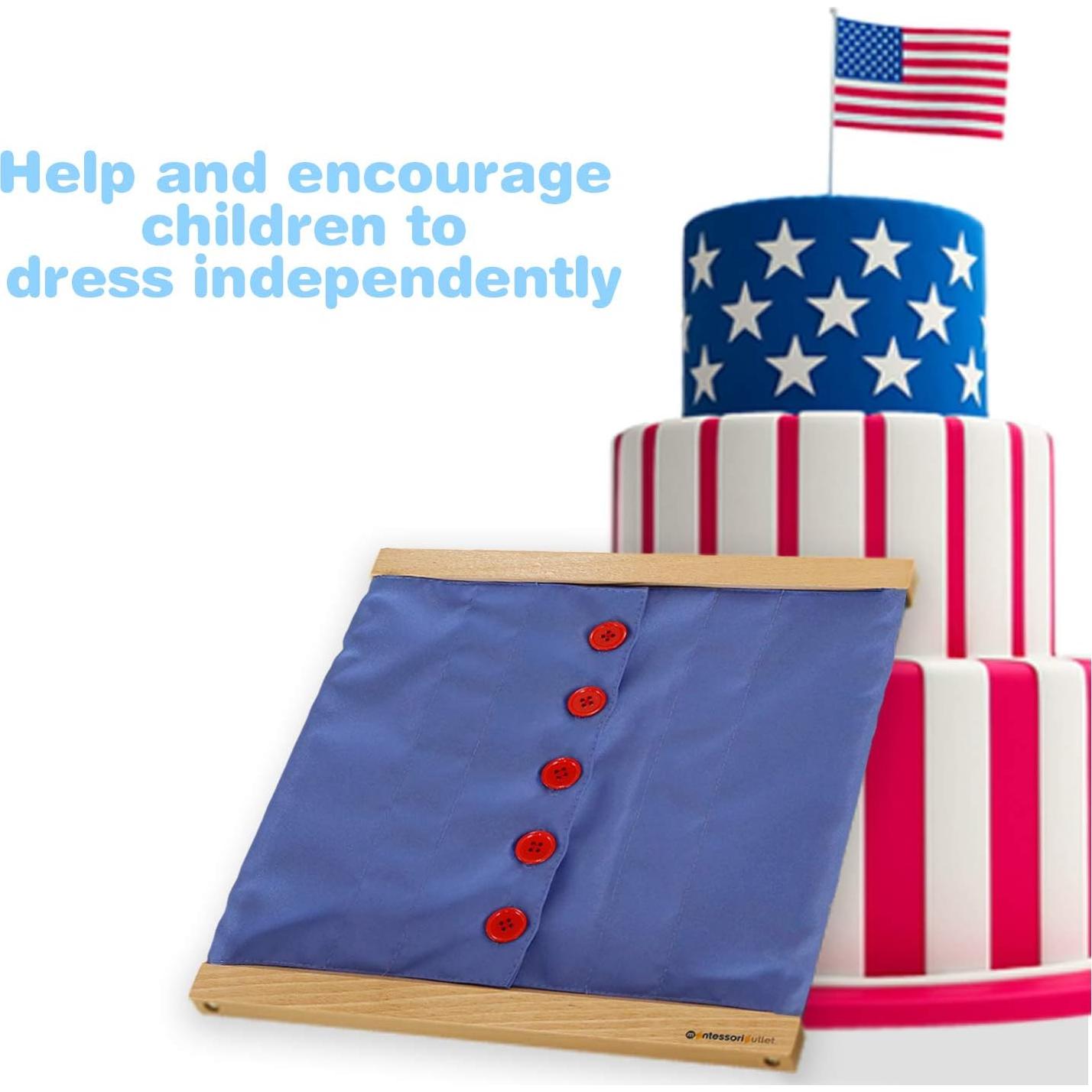 Marco de Abotonado Montessori Madera con Botones Grandes - 3-6 Años