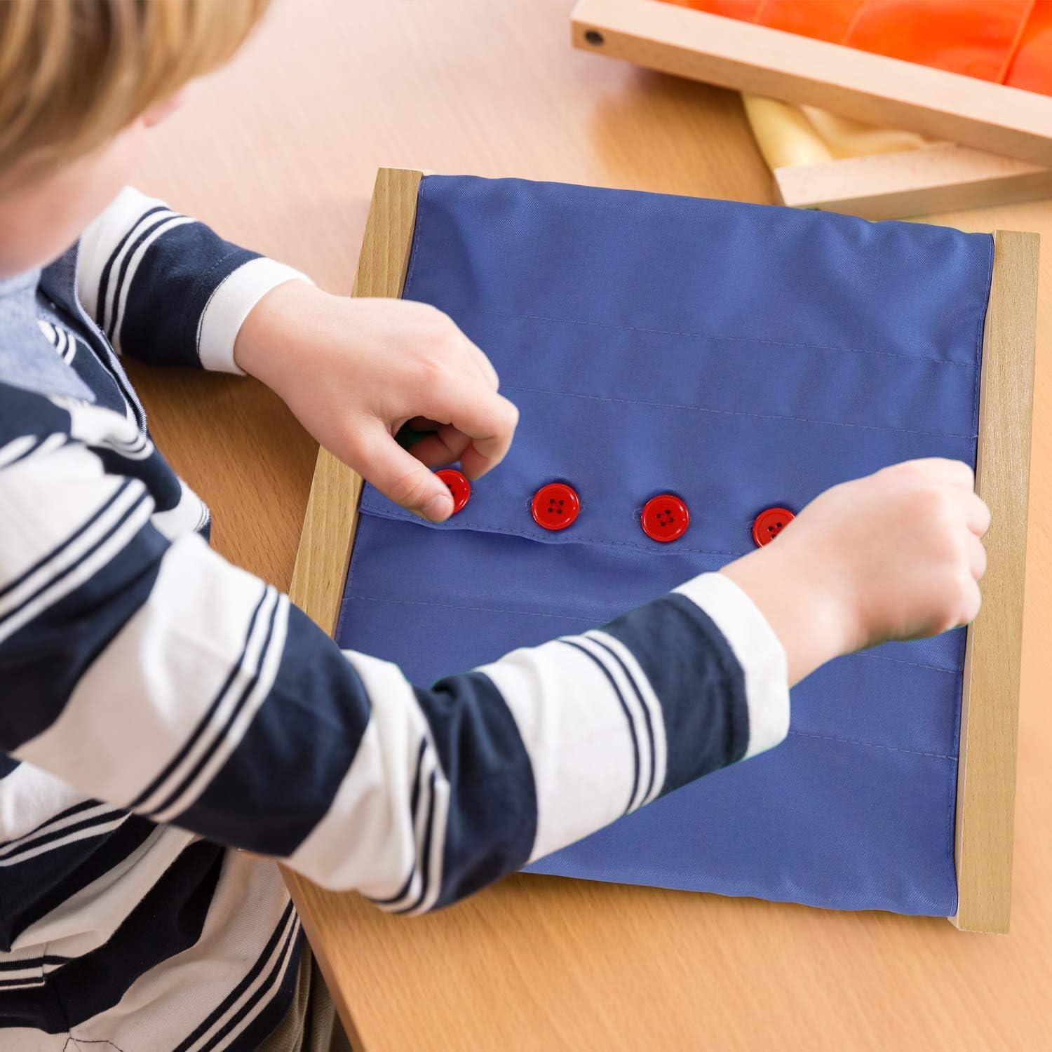 Marco de Abotonado Montessori Madera con Botones Grandes - 3-6 Años