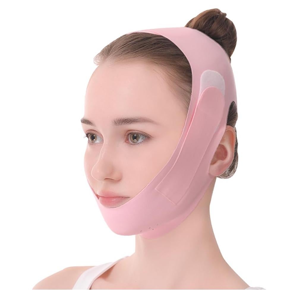 Mascarilla V Line Lifting Fovcos Rosa Grande Reutilizable