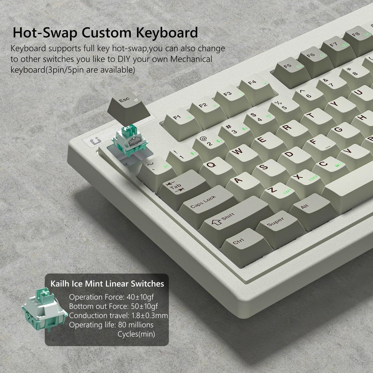 Teclado Mecánico Retro 75% FL ESPORTS OG87 Inalámbrico RGB