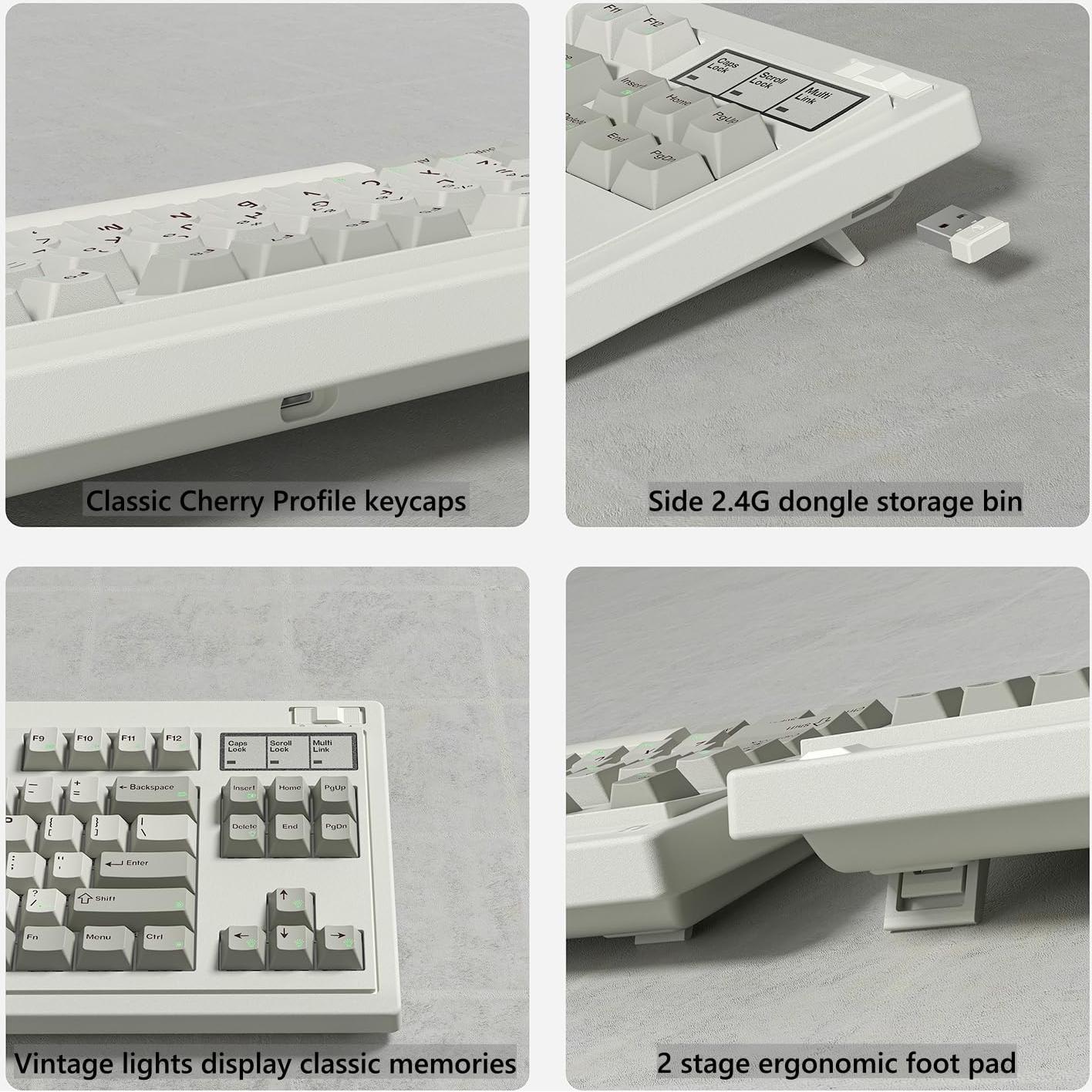 Teclado Mecánico Retro 75% FL ESPORTS OG87 Inalámbrico RGB