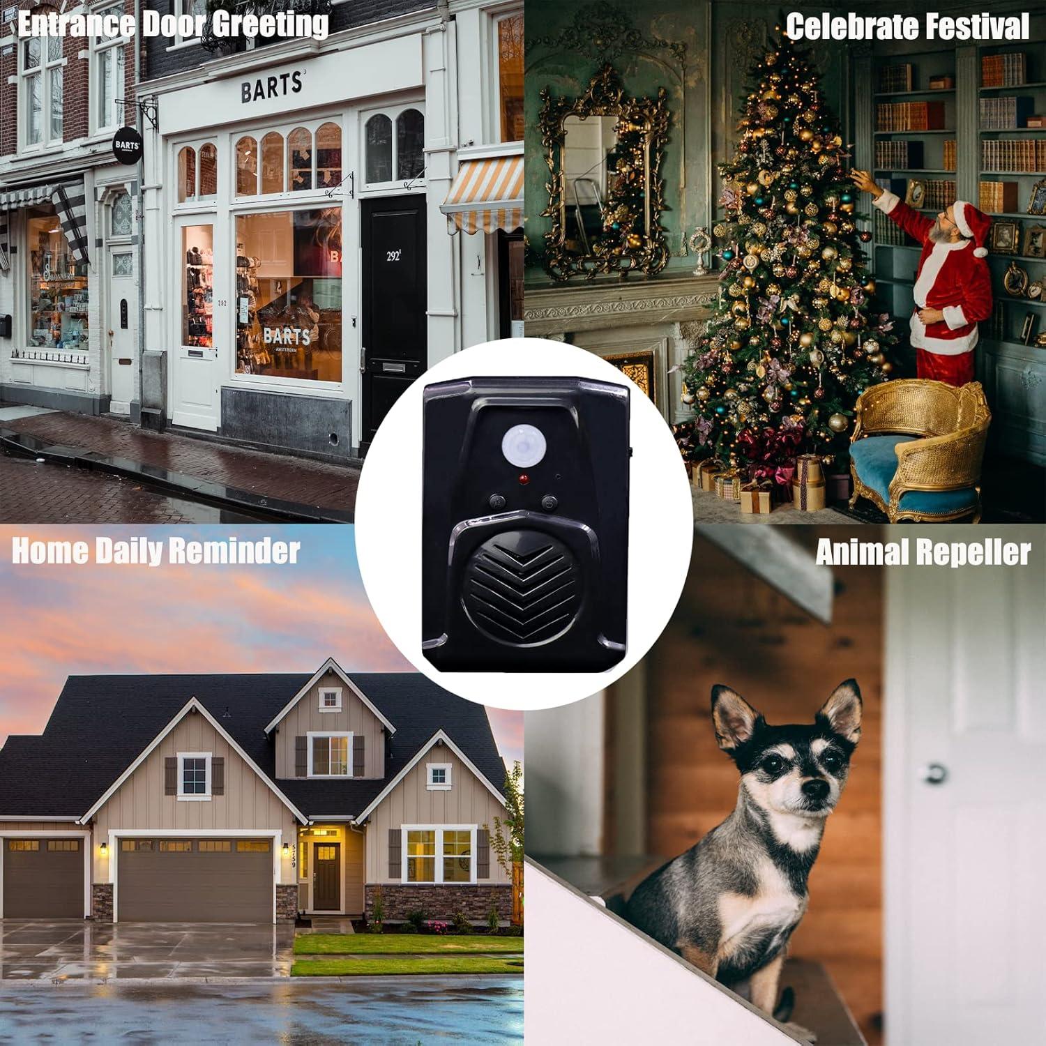 Sensor de Movimiento con Reproductor de Sonido XYszpcgs Negro