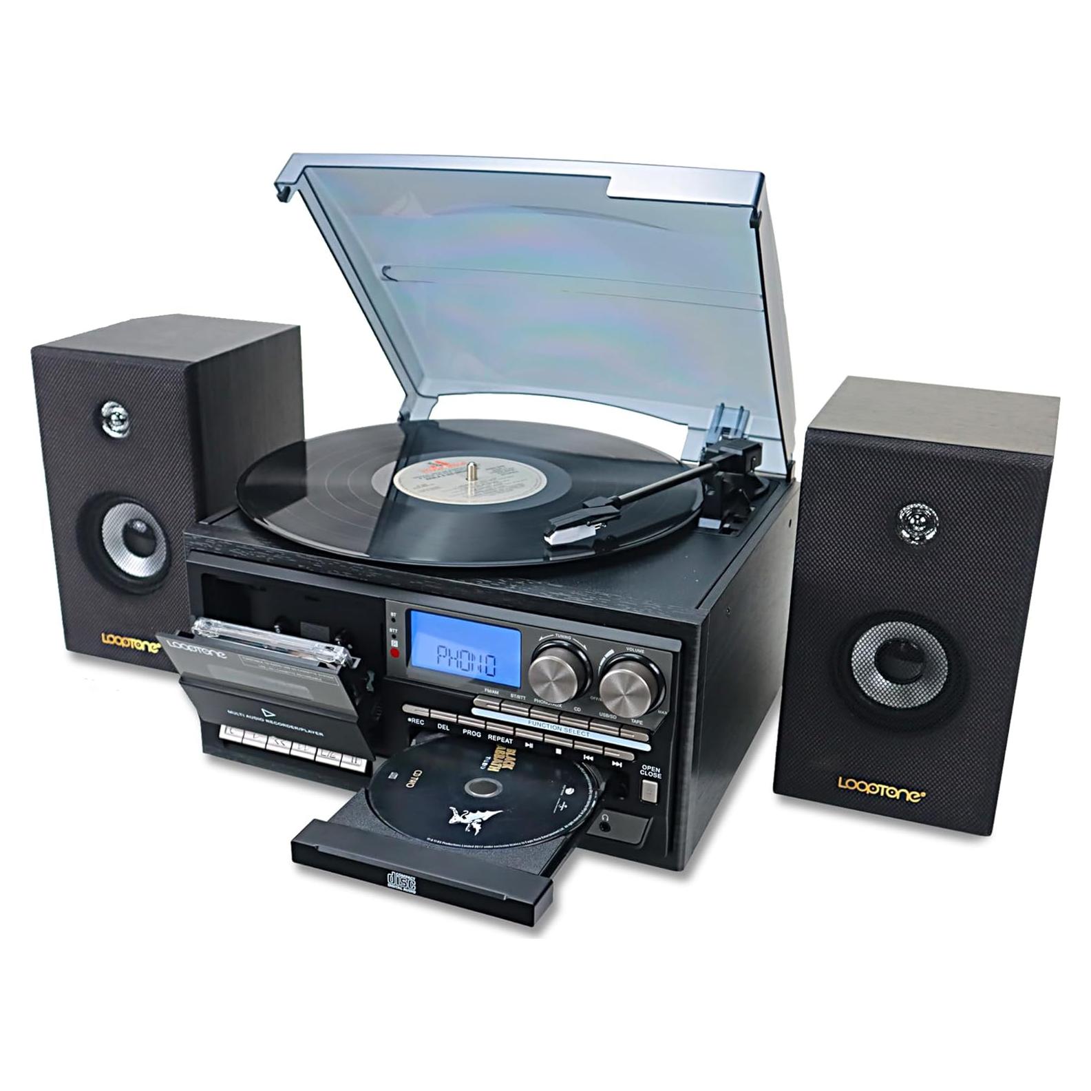 Reproductor de Vinilo LoopTone TR-18CDSP con Altavoces 15W Bluetooth