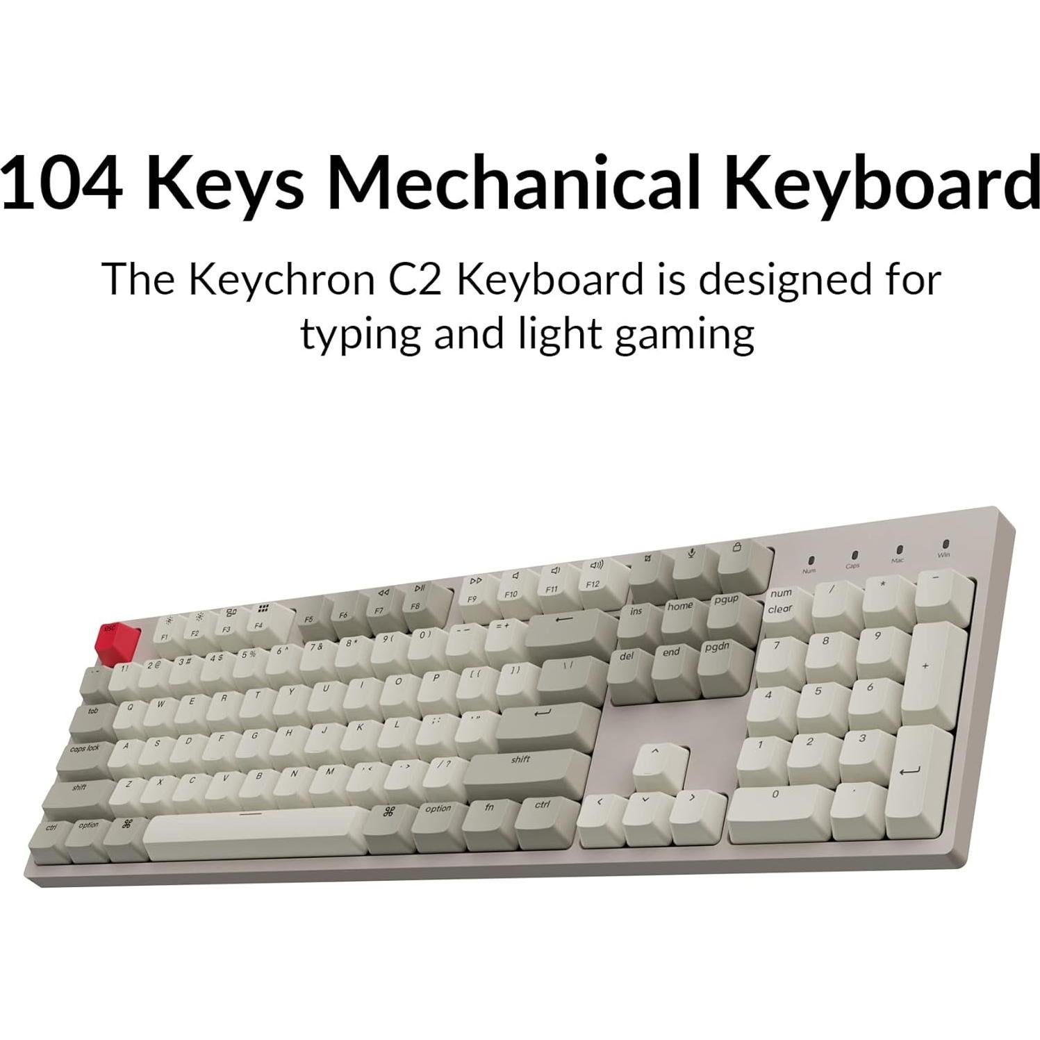 Teclado Mecánico Keychron C2 Hot-swappable 104 Teclas