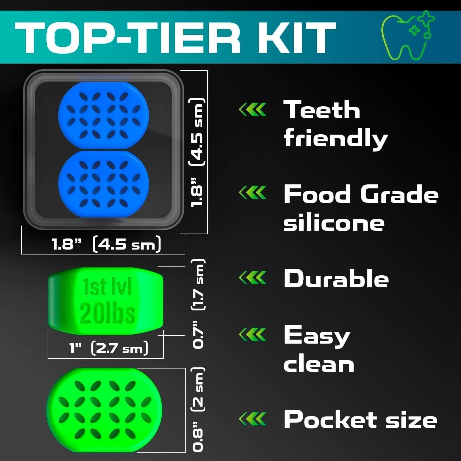 Ejercitador de Mandíbula MHH 8 pcs - 4 Niveles de Resistencia
