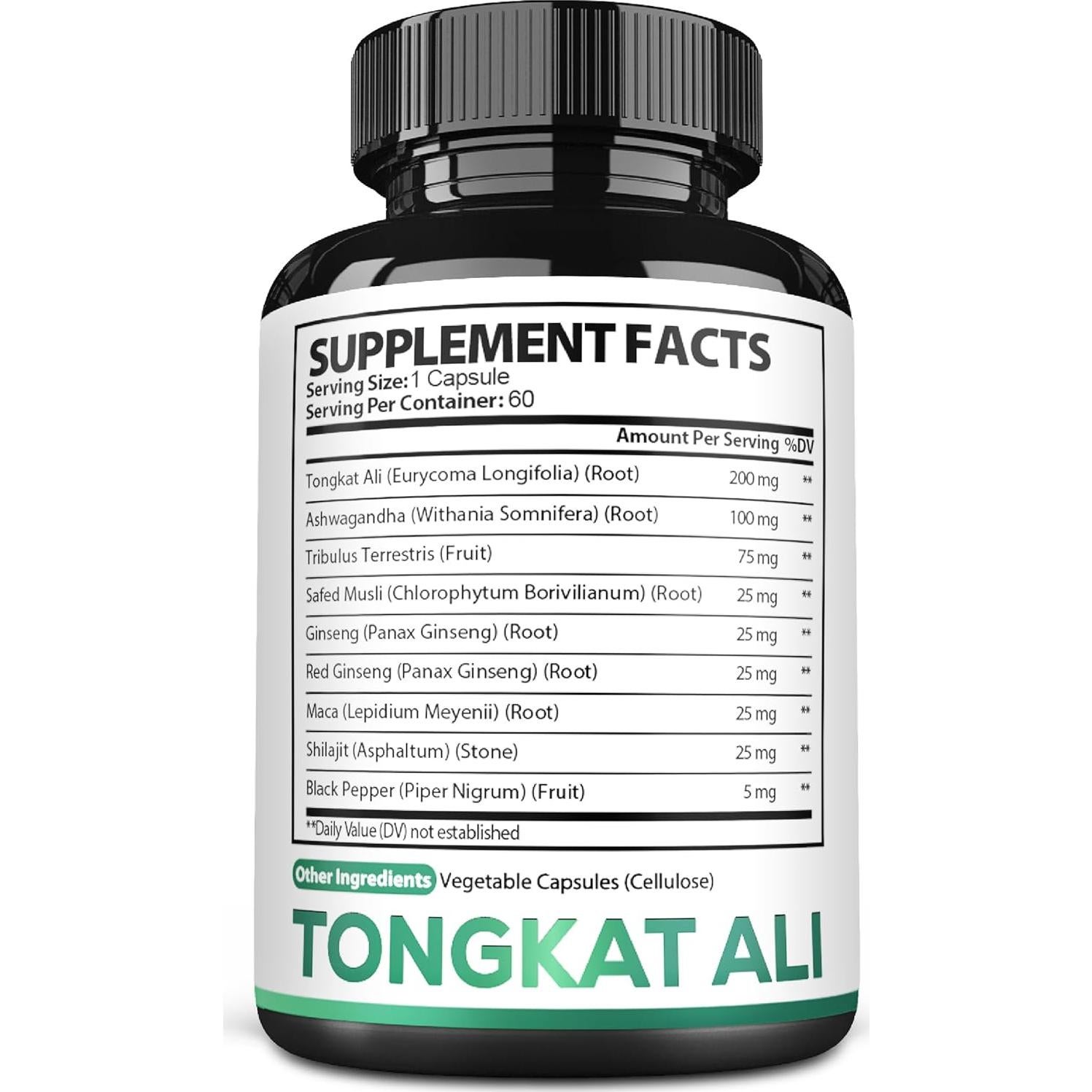 Extracto de Raíz de Tongkat Ali Satoomi 200:1 con Ashwagandha - 60 Cápsulas Veganas