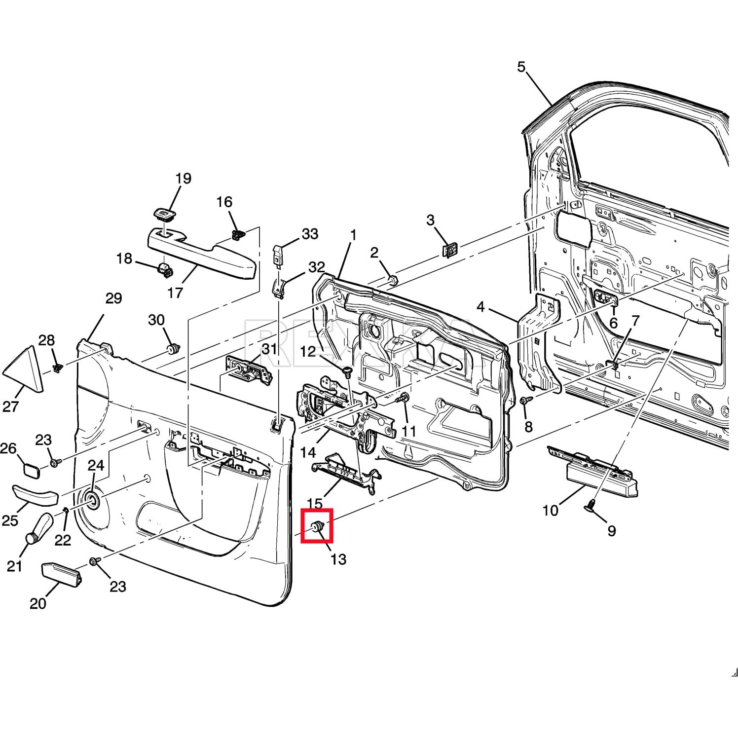 Rexka 10 Piezas Sujetadores Clips Panel Recorte Puerta GM Ford