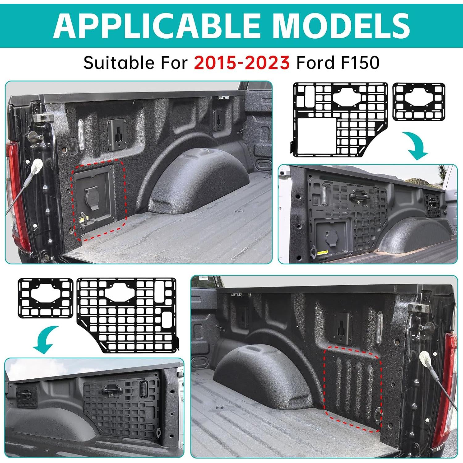 Panel Molle para Cama Lateral Ford F150 2015-2023 4PCS