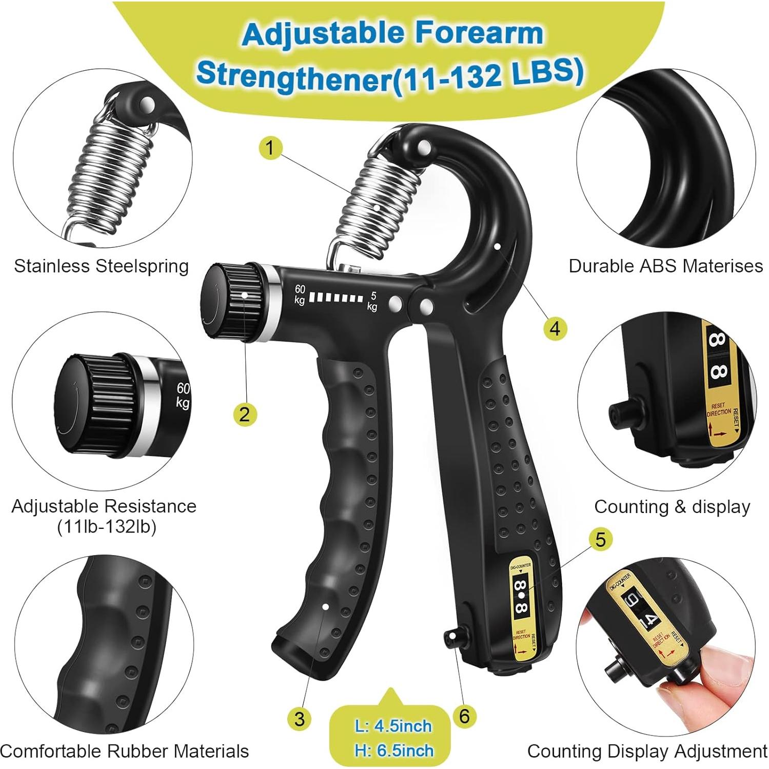 Kit de Entrenador de Fuerza de Agarre Haiplsh - 5 Piezas