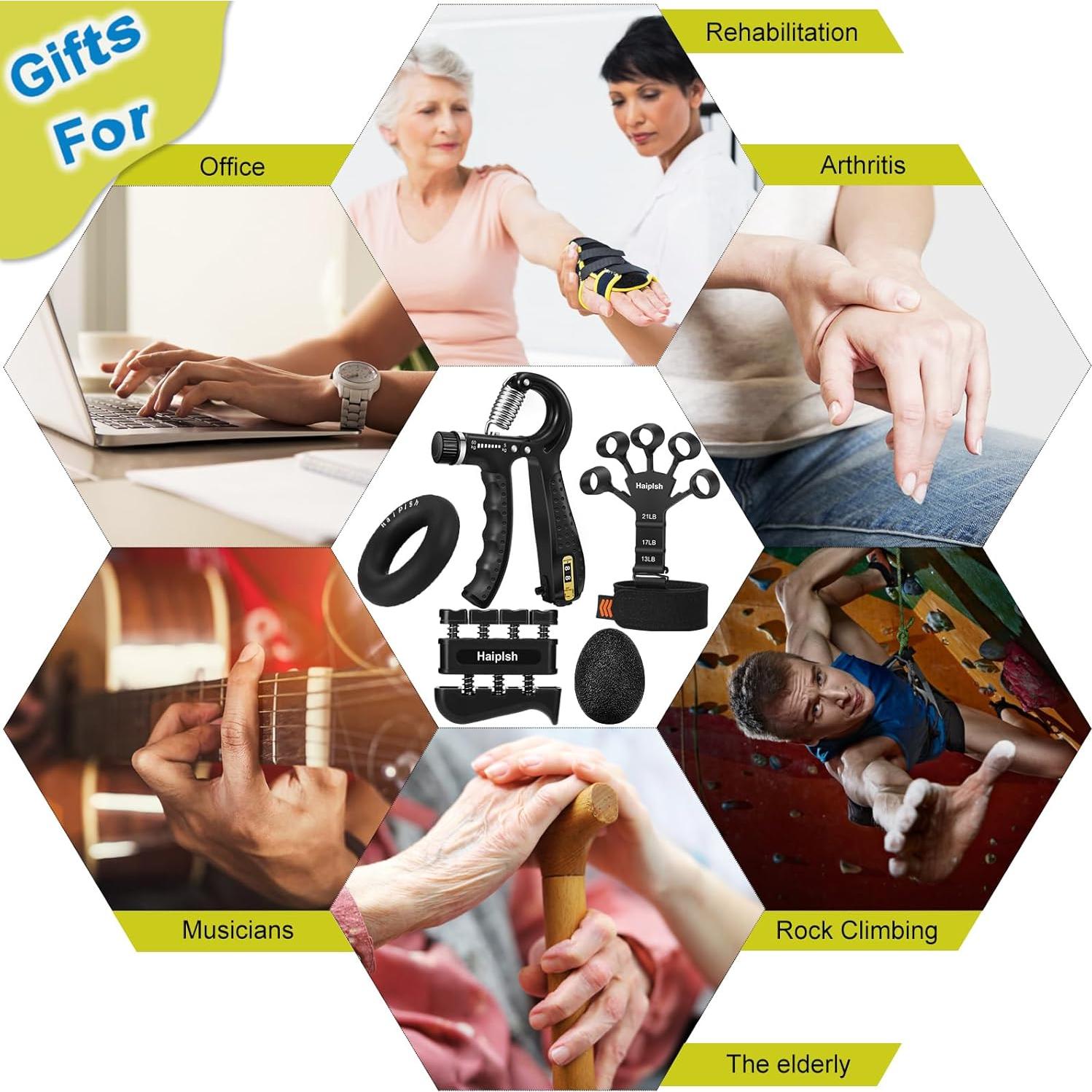 Kit de Entrenador de Fuerza de Agarre Haiplsh - 5 Piezas