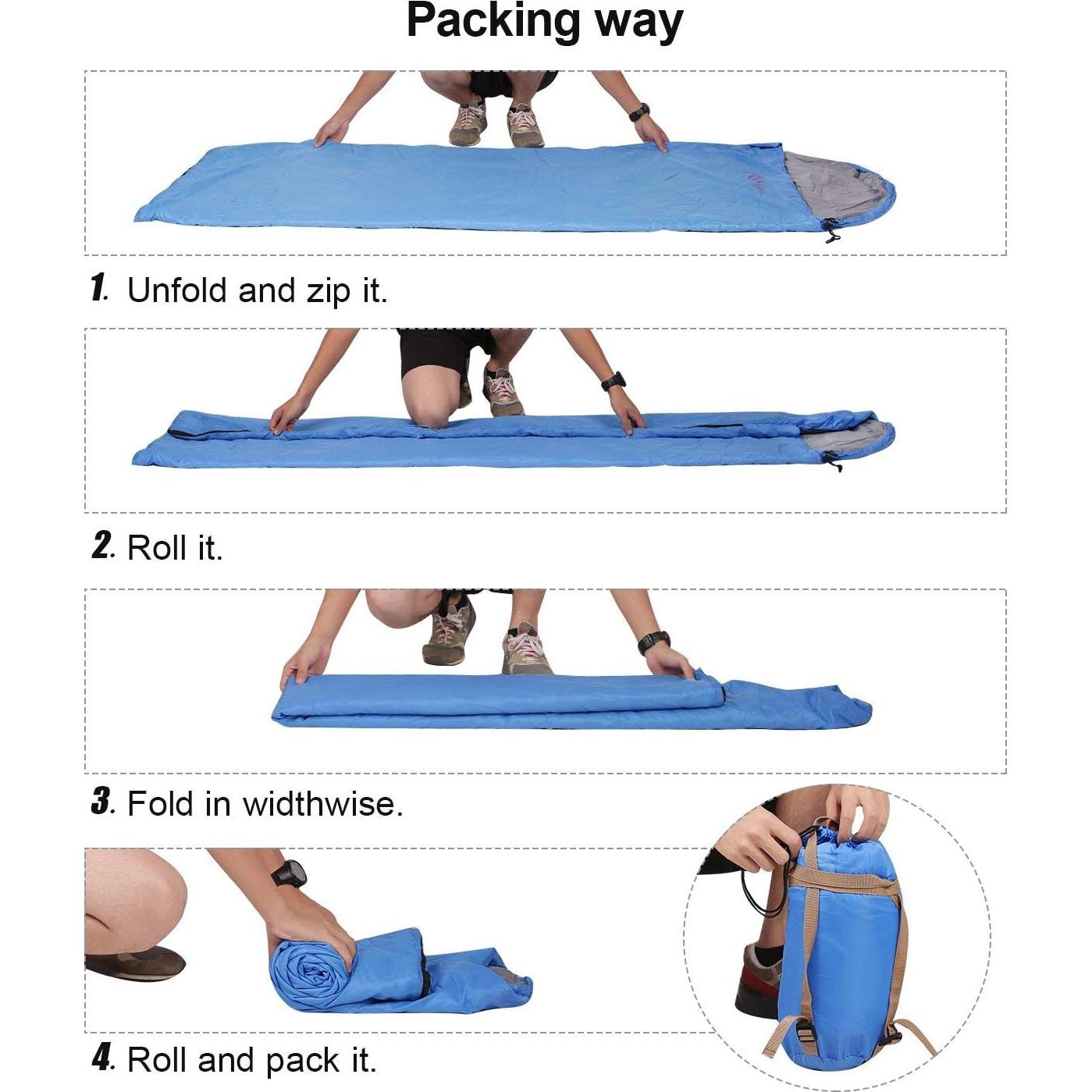 Saco de Dormir REDCAMP Ultra Ligero 190x83cm para Camping