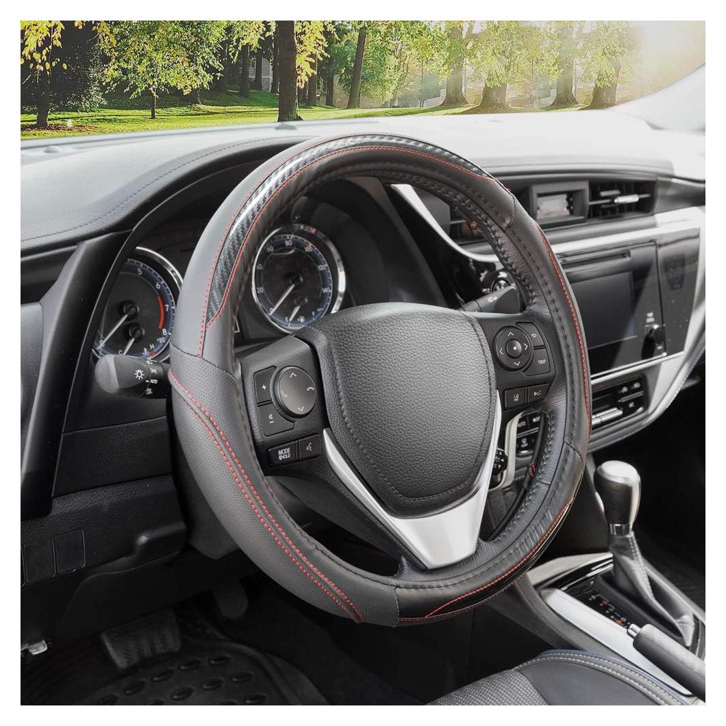 Cubierta de Volante BDK SW-606-BK - Cuero Microfibra 36.8-38.1 cm