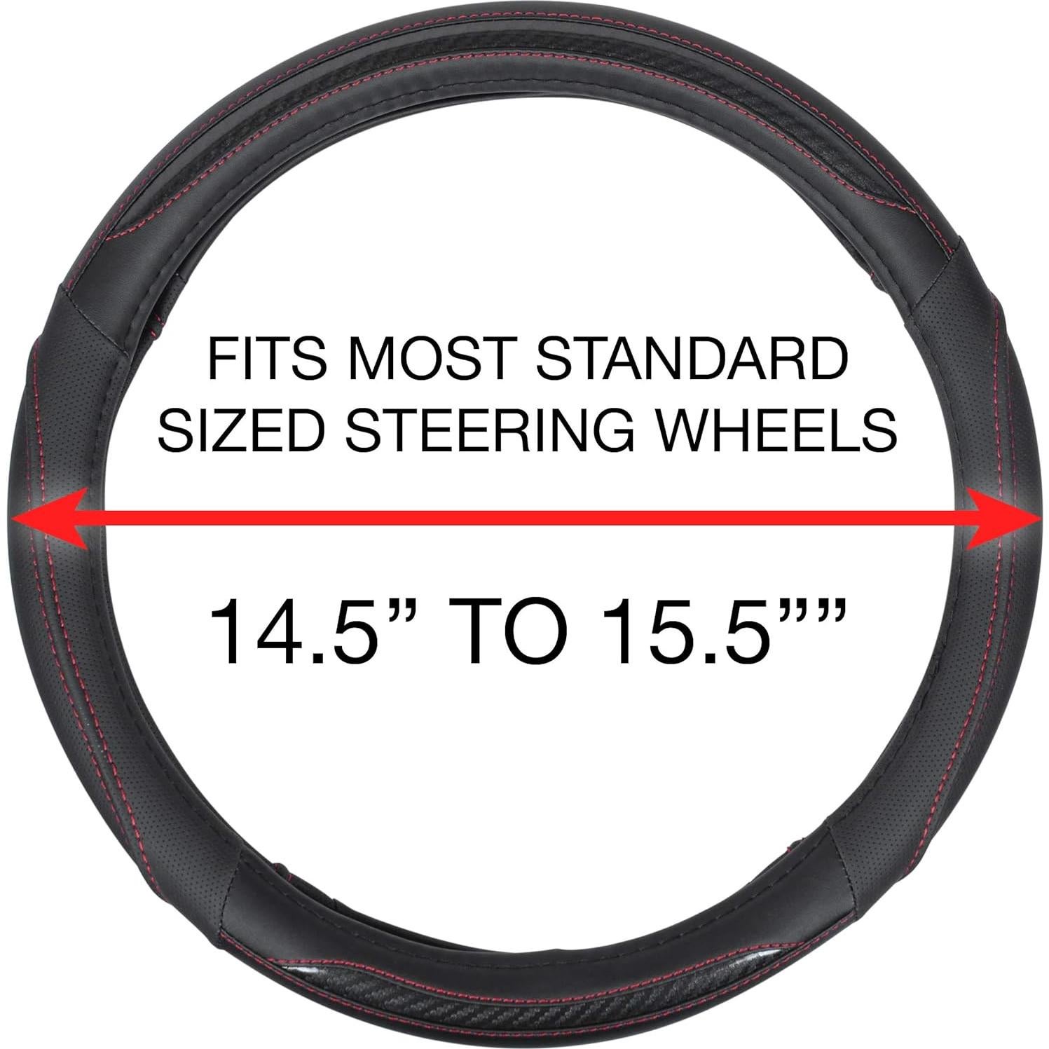 Cubierta de Volante BDK SW-606-BK - Cuero Microfibra 36.8-38.1 cm