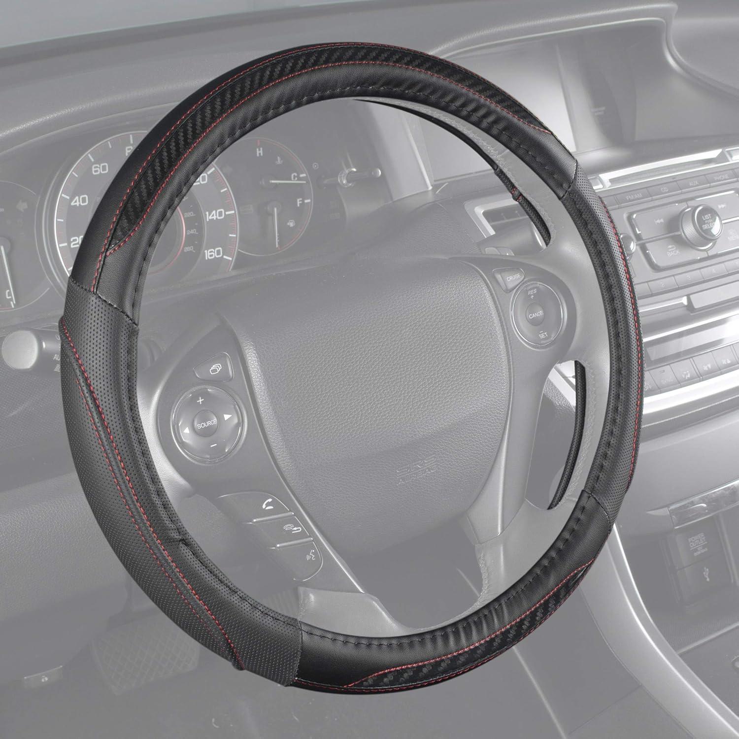 Cubierta de Volante BDK SW-606-BK - Cuero Microfibra 36.8-38.1 cm