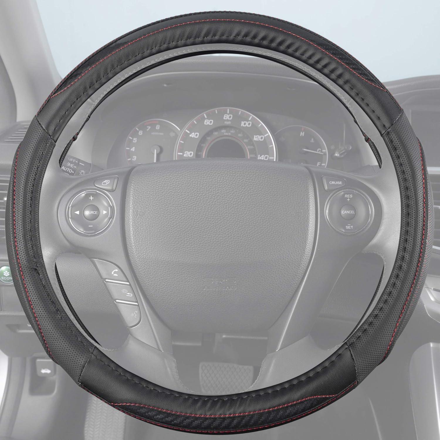 Cubierta de Volante BDK SW-606-BK - Cuero Microfibra 36.8-38.1 cm