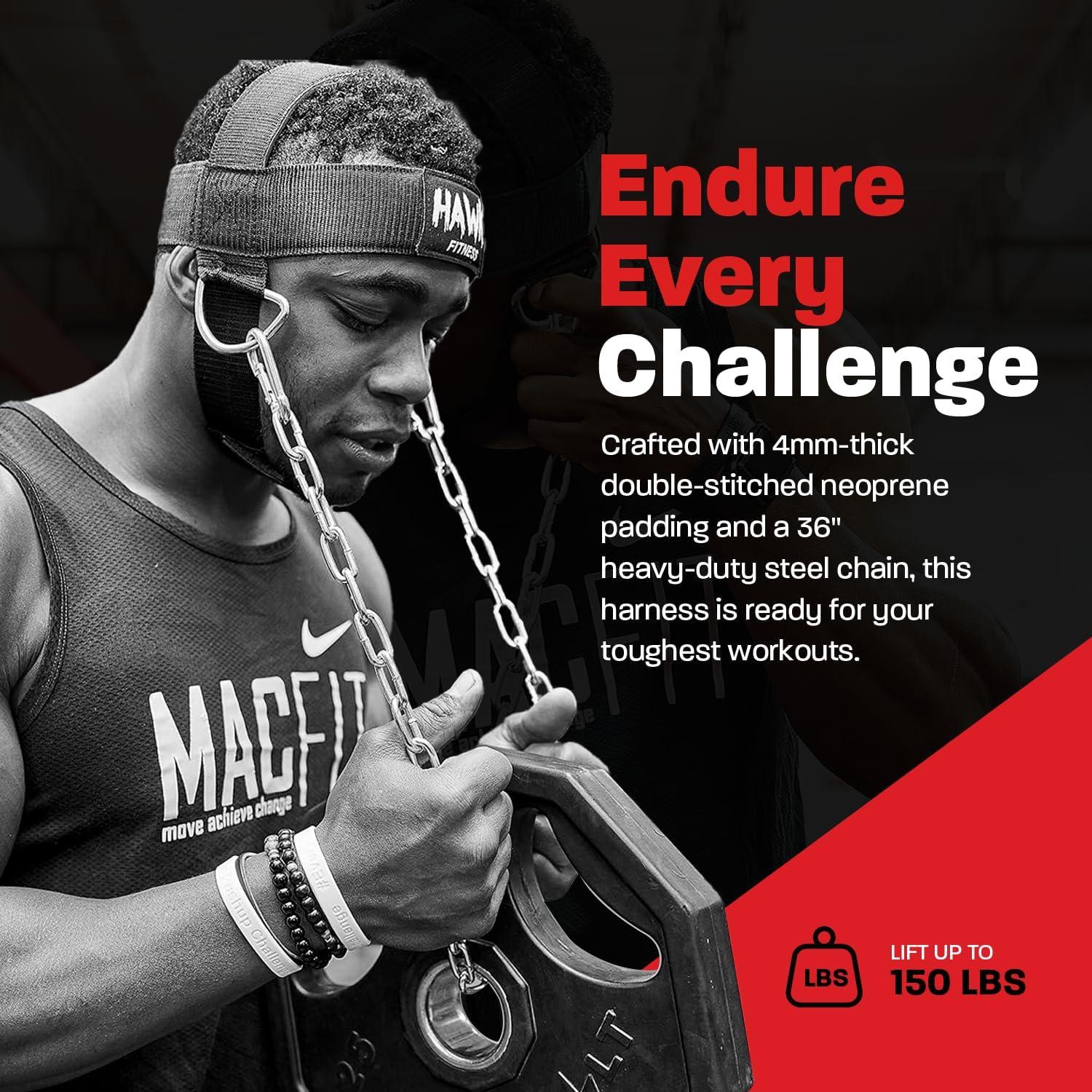 Arnés de Cuello Hawk Ajustable para Entrenamiento de Fuerza