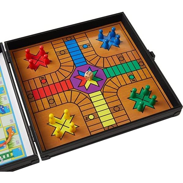 Juego de Mesa 4 en 1 KakapopoTCG: Ajedrez, Ludo, Backgammon, Serpientes y Escaleras